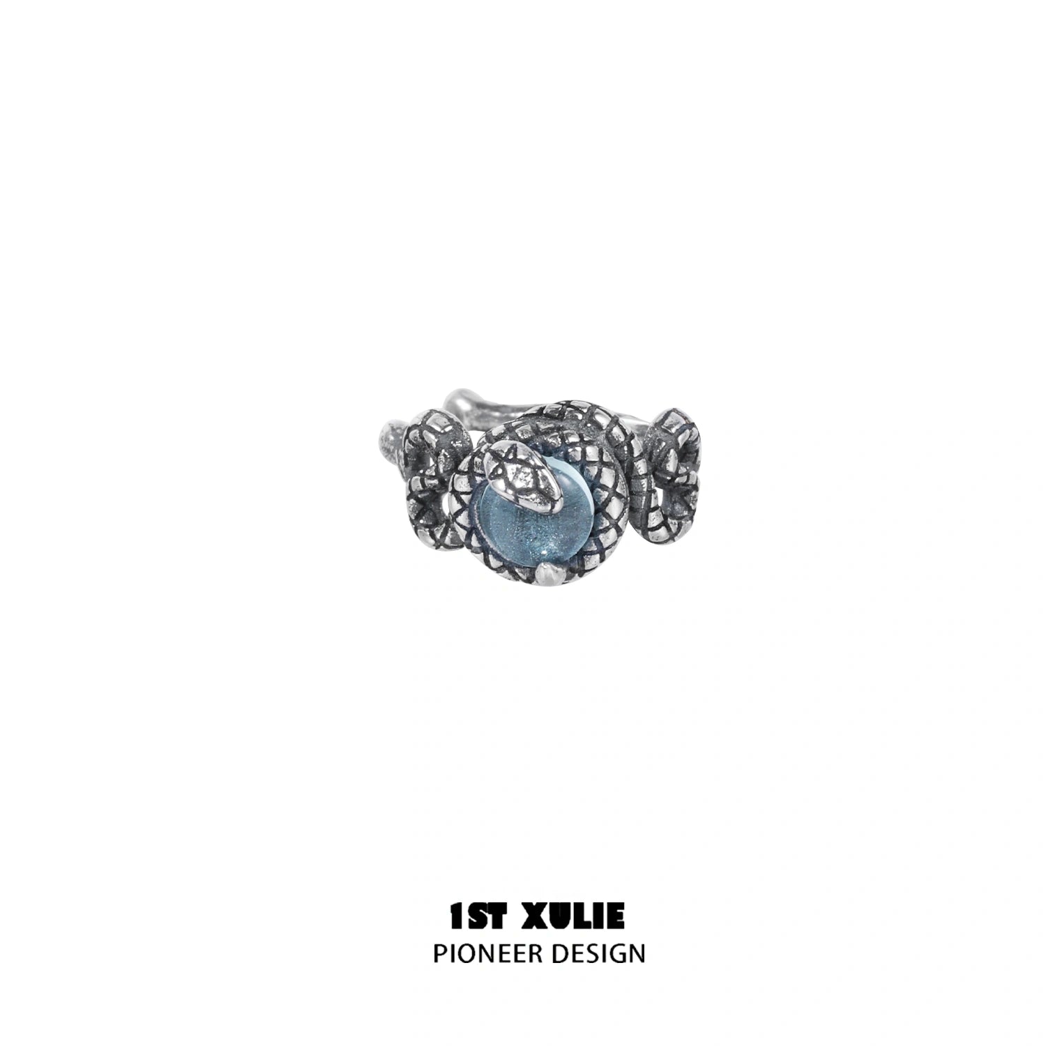 single blue ear clip