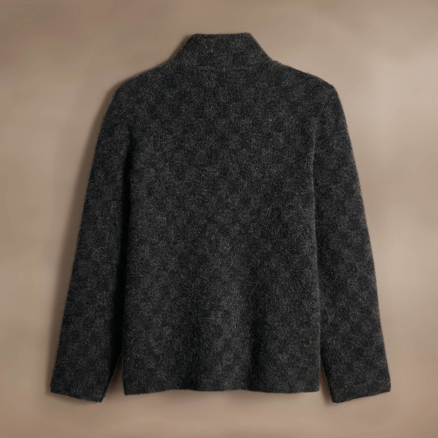 Stylish Black/Anthracite Checkerboard Knit Car Coat for Women - Perfect for Fall Layering & Casual Outings