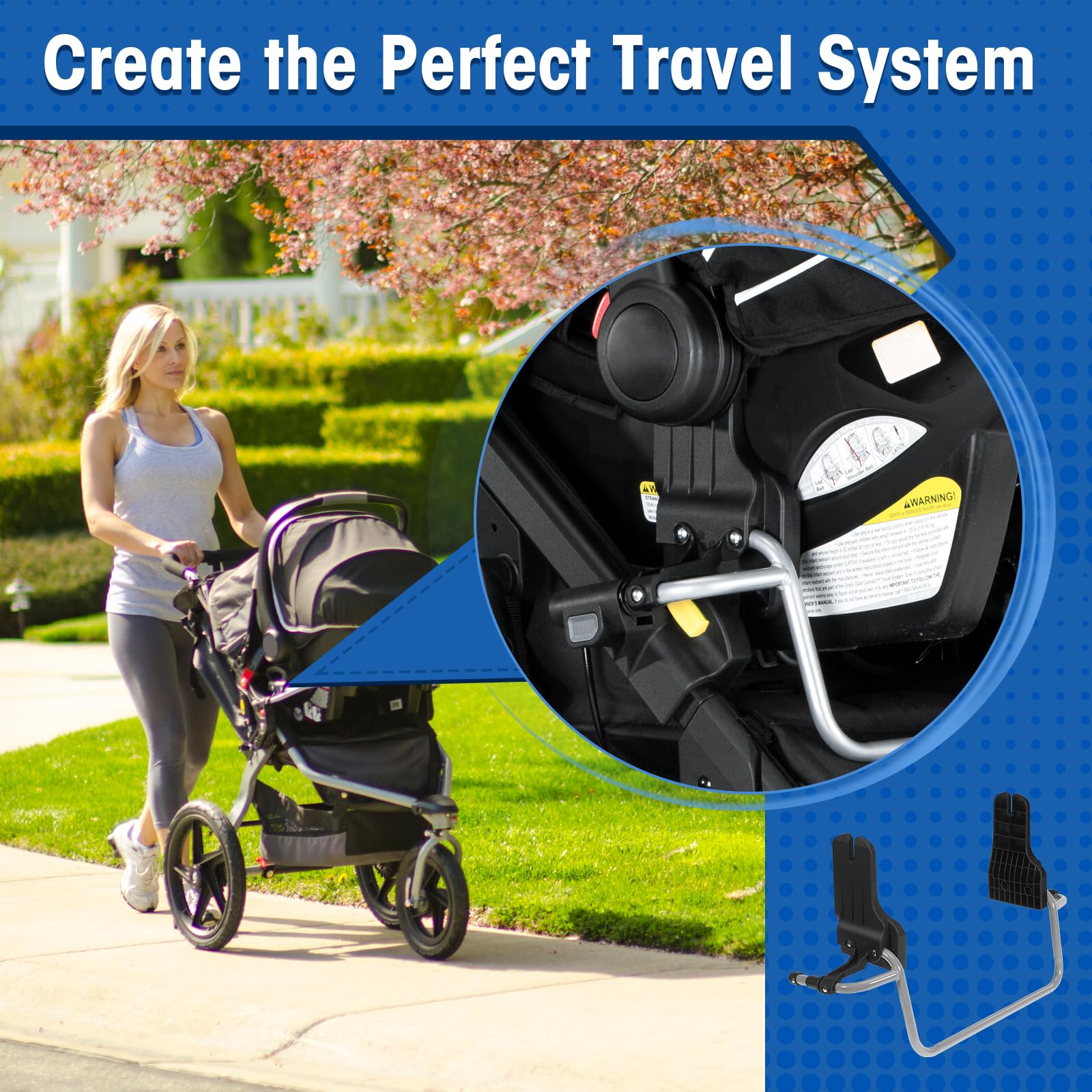 Graco & Baby Trend Car Seat Adapter for Jogging Strollers - Universal Fit for Most BOB Gear & Baby Jogger Strollers - Replacement Part for Safe Outdoor Running & Park Walks with Infant
