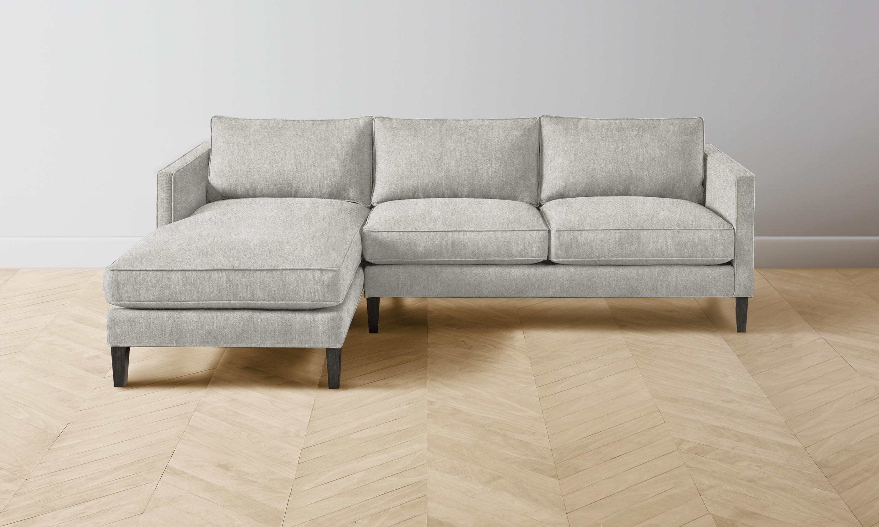 Crosby Sectional Sofa - Performance Mélange Weave in Flint Gray | Modern Living Room Furniture for Comfortable Lounging & Entertaining