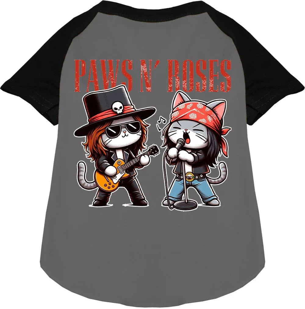 Paws and Roses Rock n Roll T-Shirt for Men & Women - Vintage Band Tee for Concerts, Parties & Casual Wear