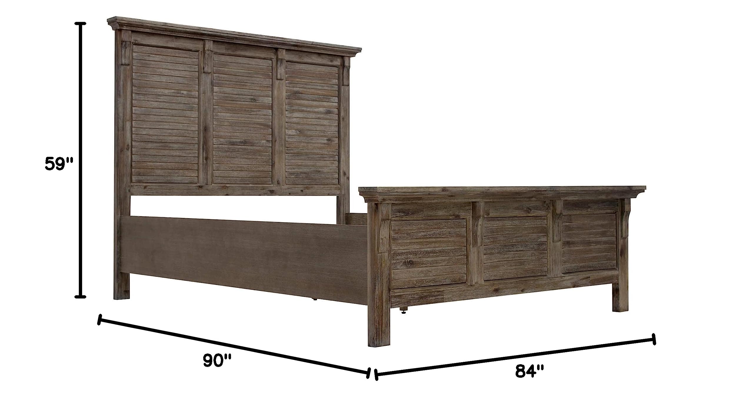 Sunset Trading Solstice Grey King Bed - Weathered Gray and Brown Wooden Bed Frame for Master Bedroom | Perfect for Modern Farmhouse & Coastal Home Decor