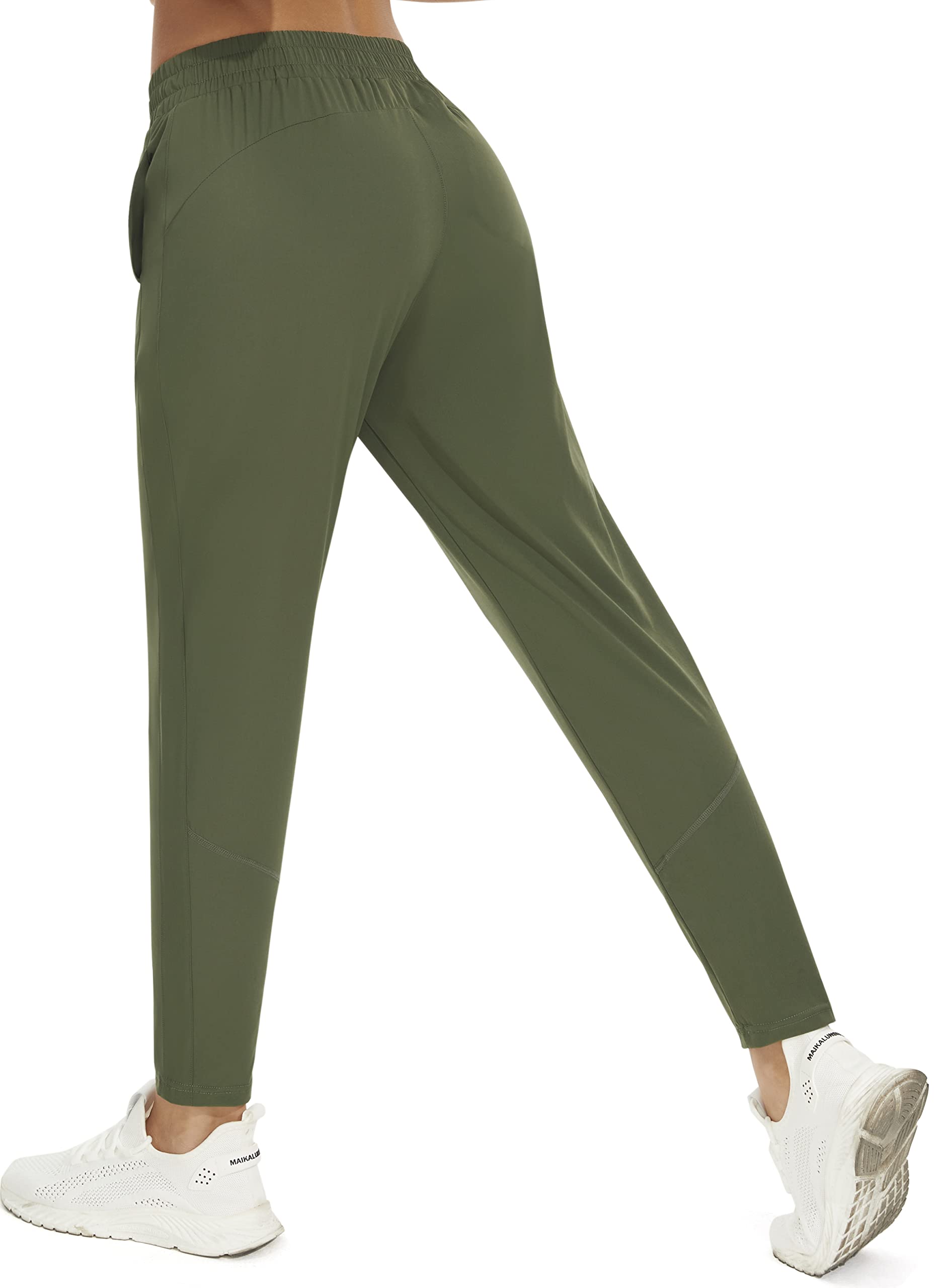 **PERSIT Women's Lightweight Joggers with Pockets - High Waisted Quick-Dry 4-Way Stretch Running & Hiking Athletic Tapered Pants - Perfect for Workouts, Yoga & Casual Wear**