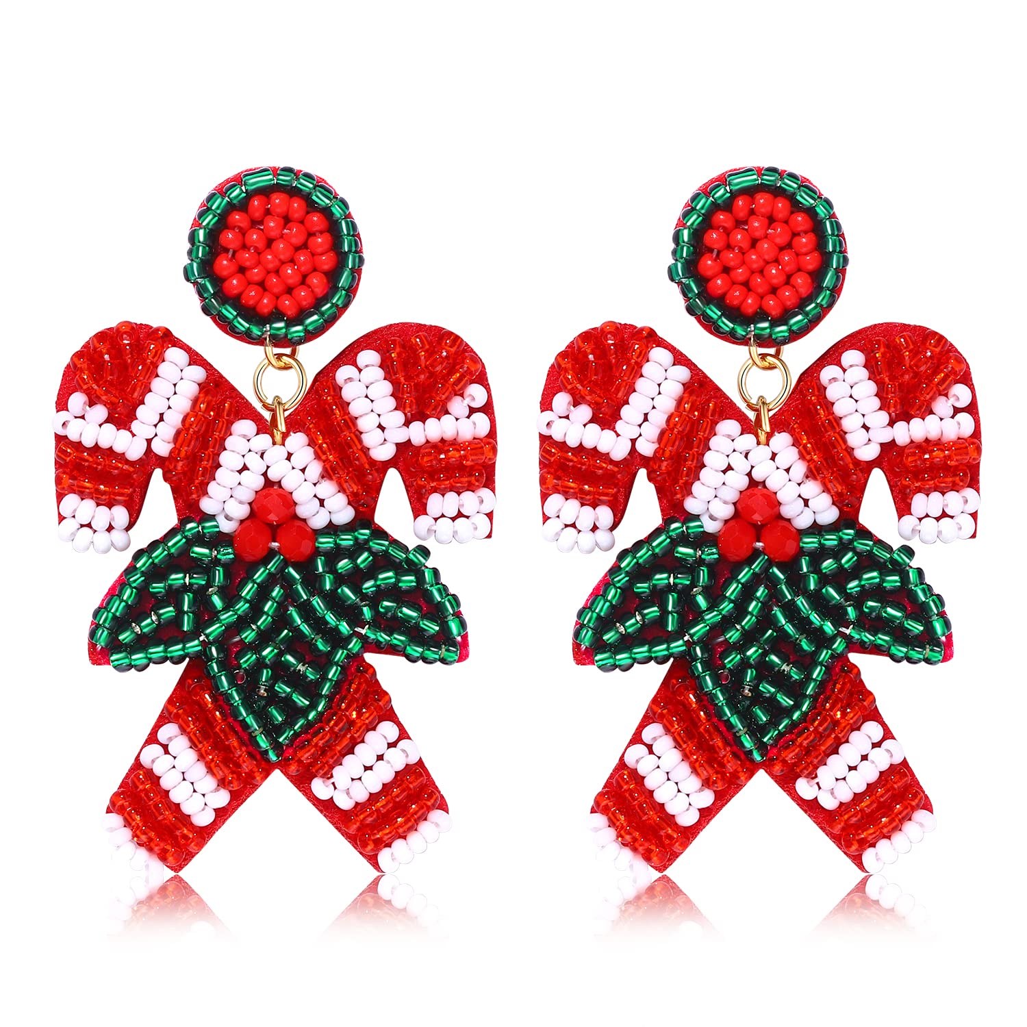 Festive Christmas Earrings for Women - Handmade Bohemian Beaded Dangle Drop Earrings with Colorful Seed Beads | Perfect Holiday Party Accessories & Thoughtful Christmas Gifts for Her