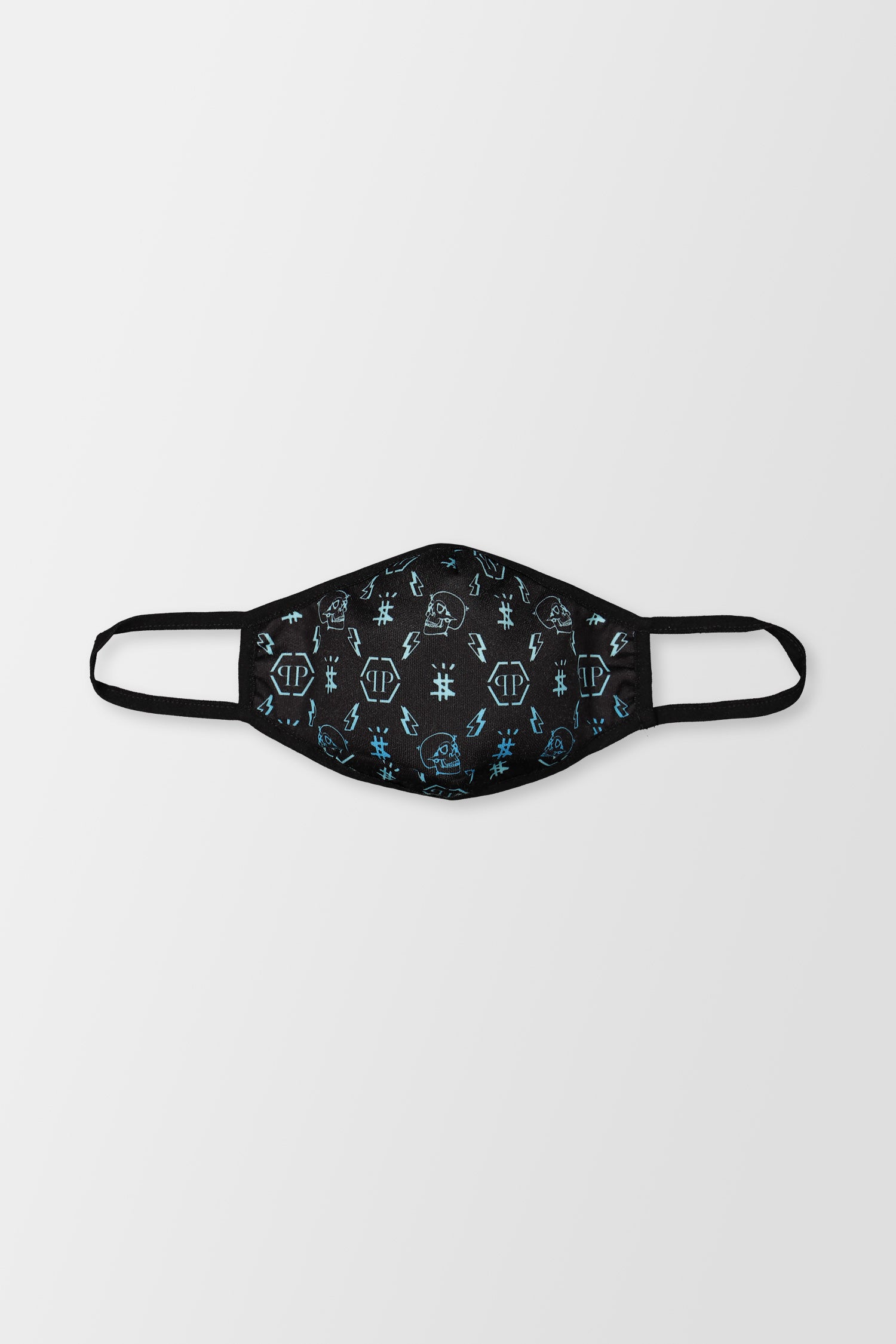 Philipp Plein Monogram Black & Dark Blue Face Mask - Stylish & Comfortable for Daily Wear, Travel & Outdoor Activities