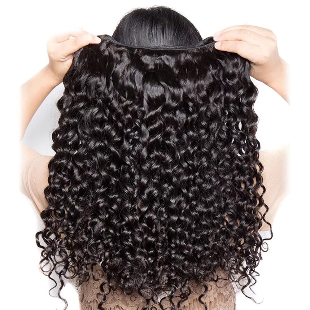 Brazilian Virgin Remy Human Hair Extensions - 4 Bundles Water Wave Weave (22 24 26 28 Inch) Natural Color Curly Hair for Women - Perfect for Daily Styling, Parties & Special Occasions