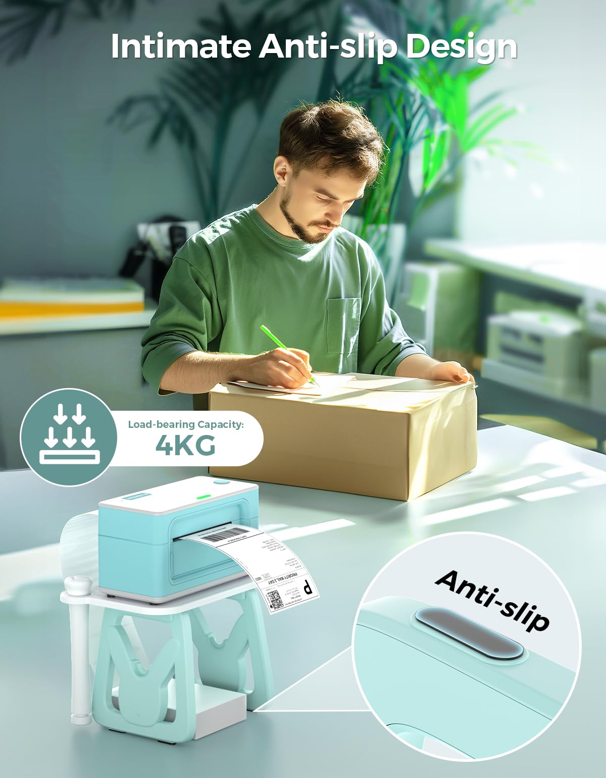 MUNBYN Thermal Label Holder for Rolls & Fanfold Labels - Compatible with Desktop Thermal Printers - Perfect for Home, Office & Small Business Use - Organize Shipping, Barcode & Inventory Labels Efficiently