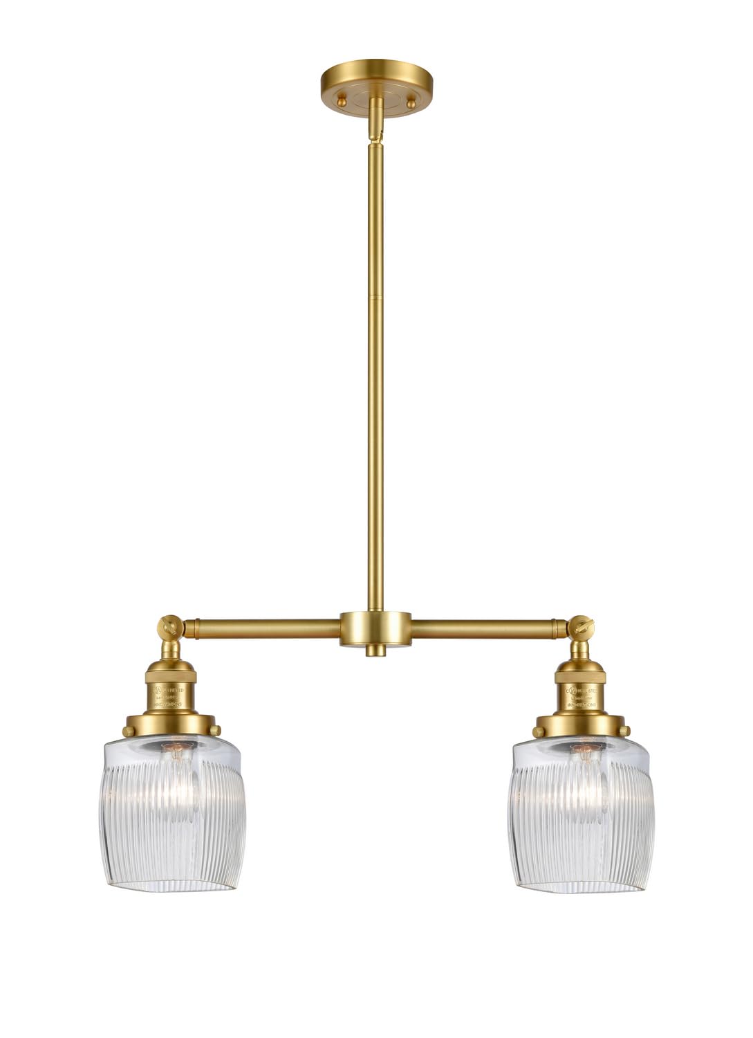 209-SG-G302 Colton 2 Light Chandelier - Modern Crystal Ceiling Light Fixture for Dining Room, Bedroom & Living Room - Elegant Lighting for Home Decor