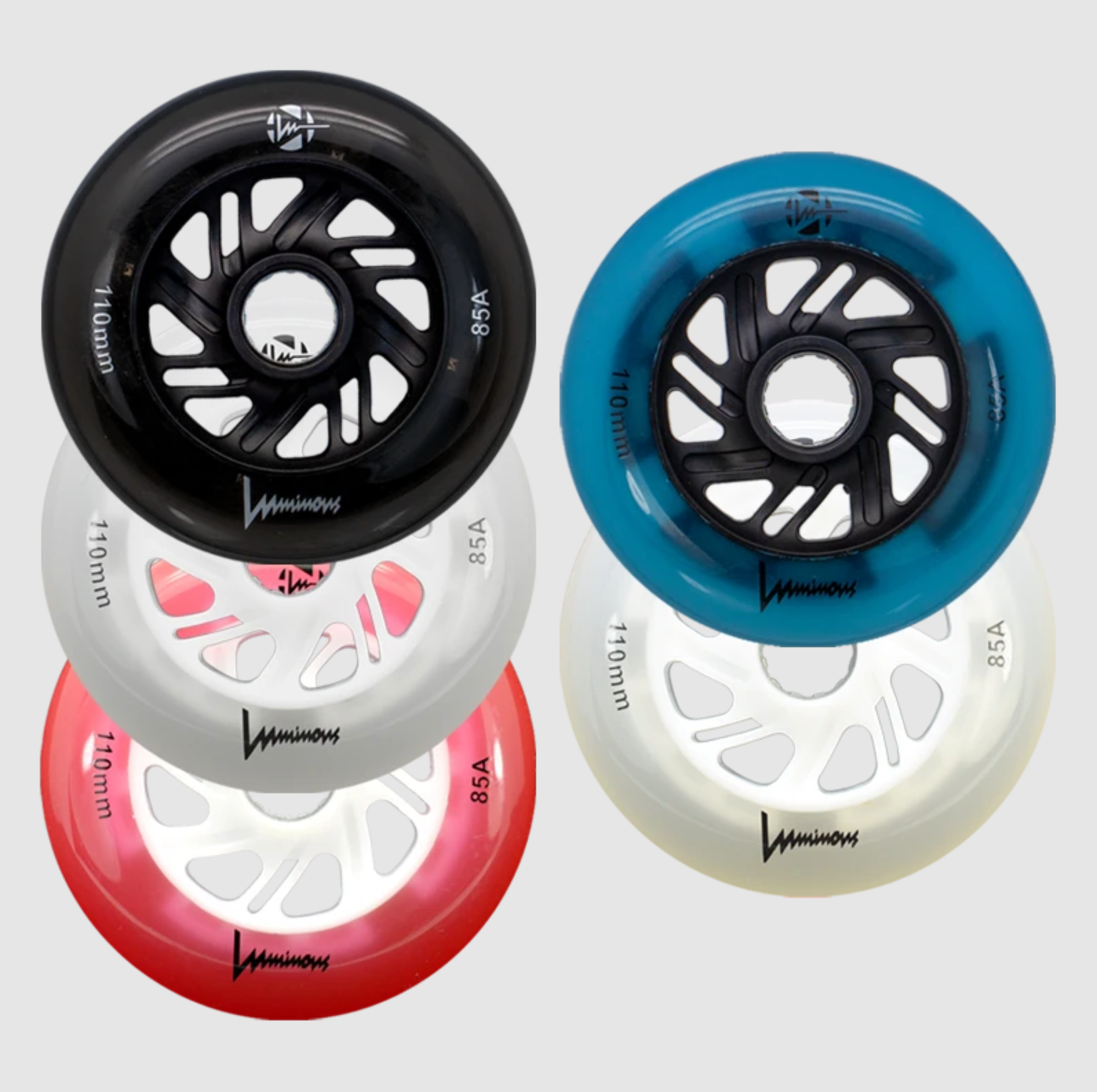 Glow in The Dark 110mm LED Inline Skate Wheels - Light Up Roller Skates for Night Skating, Raves & Outdoor Fun