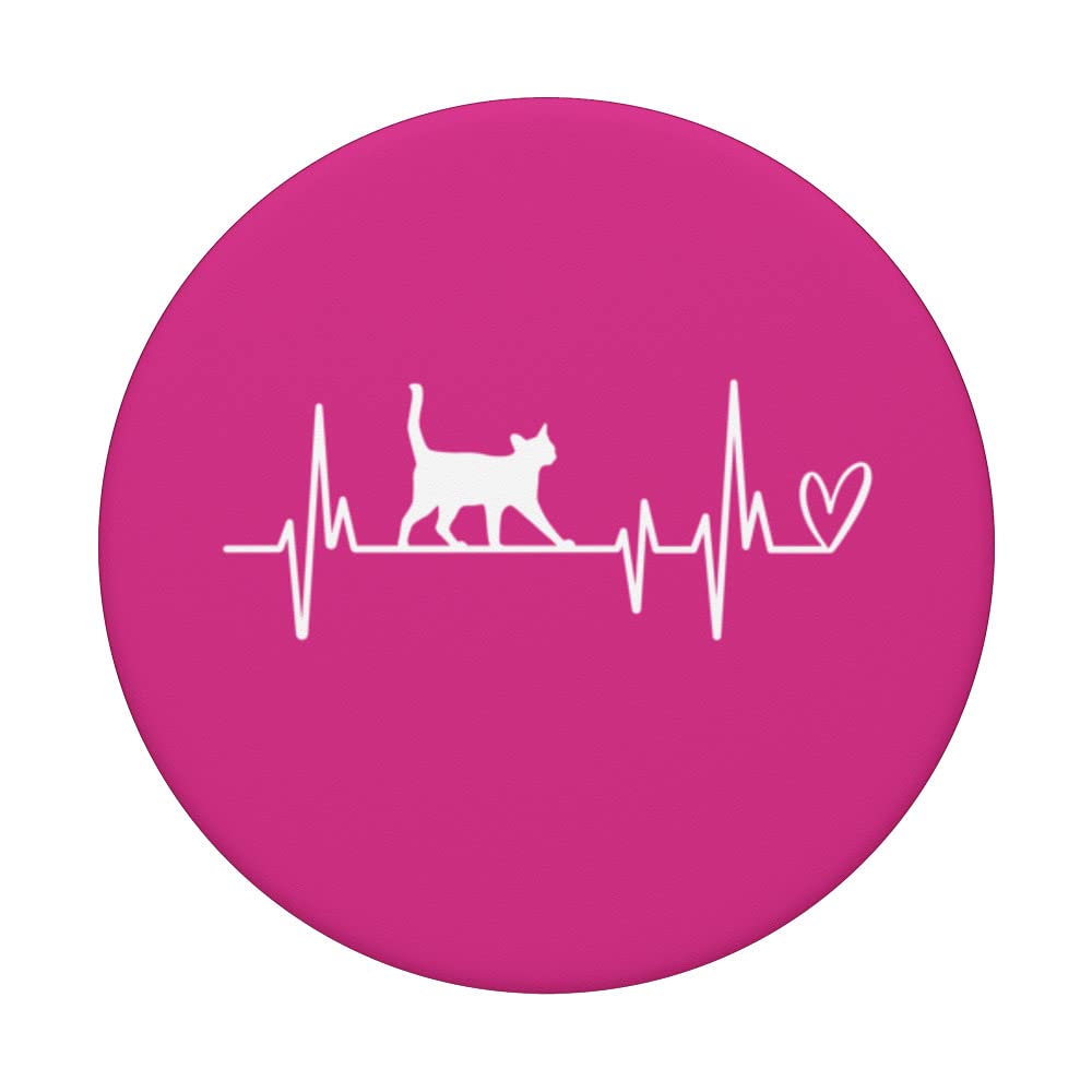 Heartbeat Cat Design PopSockets Swappable PopGrip for Cat Lovers - Perfect for Phones, Tablets & Daily Use