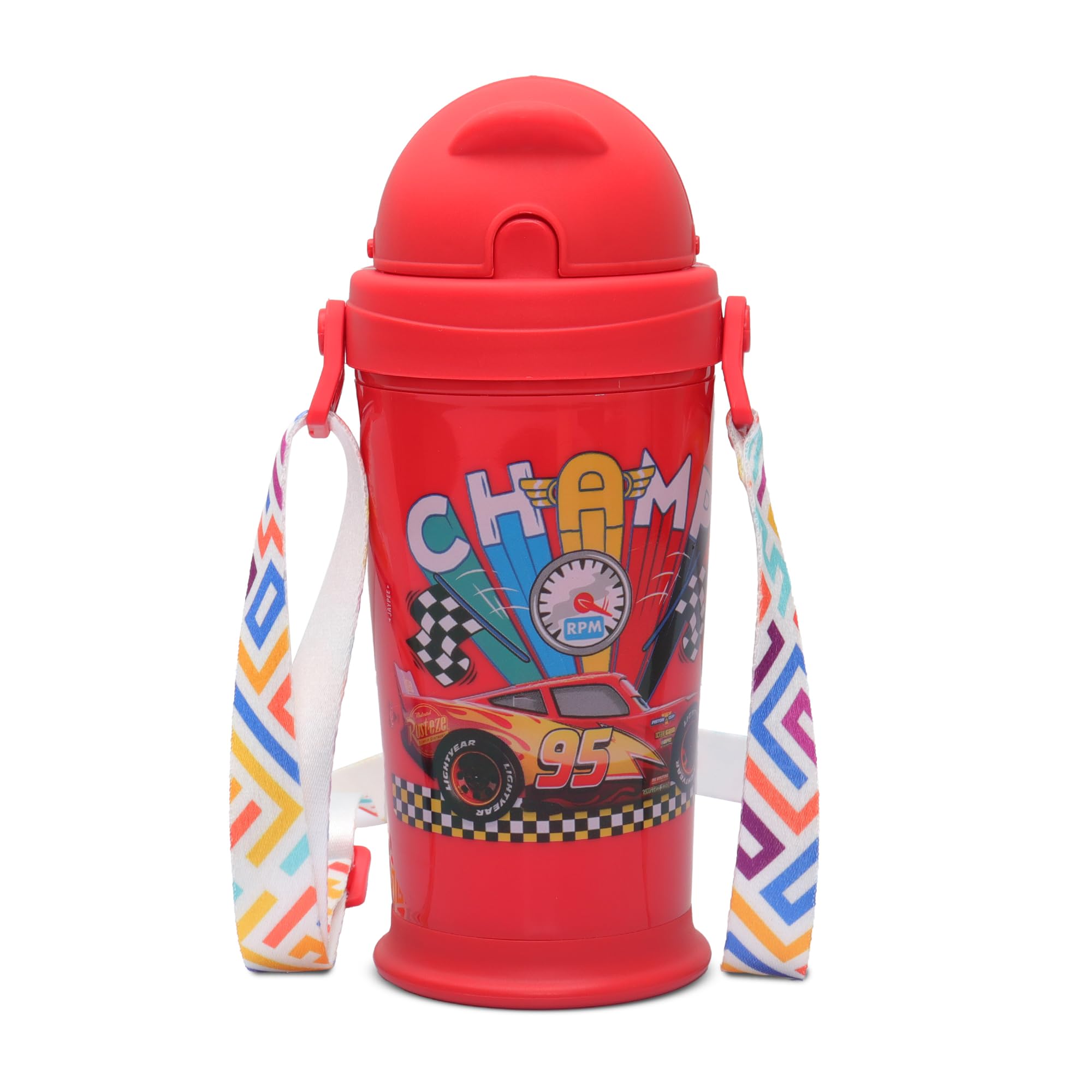 Jaypee Zippy 275ml Stainless Steel Disney Character Kids Water Bottle - Vacuum Insulated, Rustproof & Leakproof - Perfect for School, Travel & Outdoor Activities (Red)