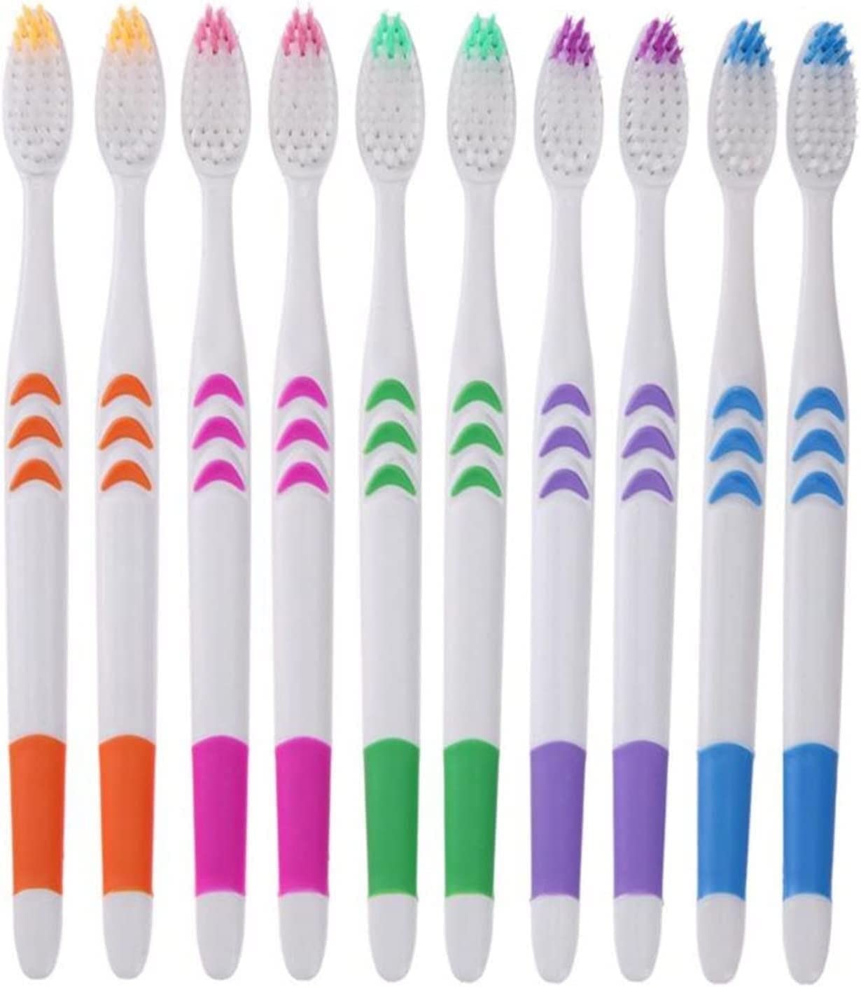 Haiqings 10-Pack Ultra Soft Bamboo Charcoal Toothbrushes for Adults - Double Sided Nano Bristles for Gentle Cleaning & Whitening - Perfect for Home, Travel & Daily Oral Care