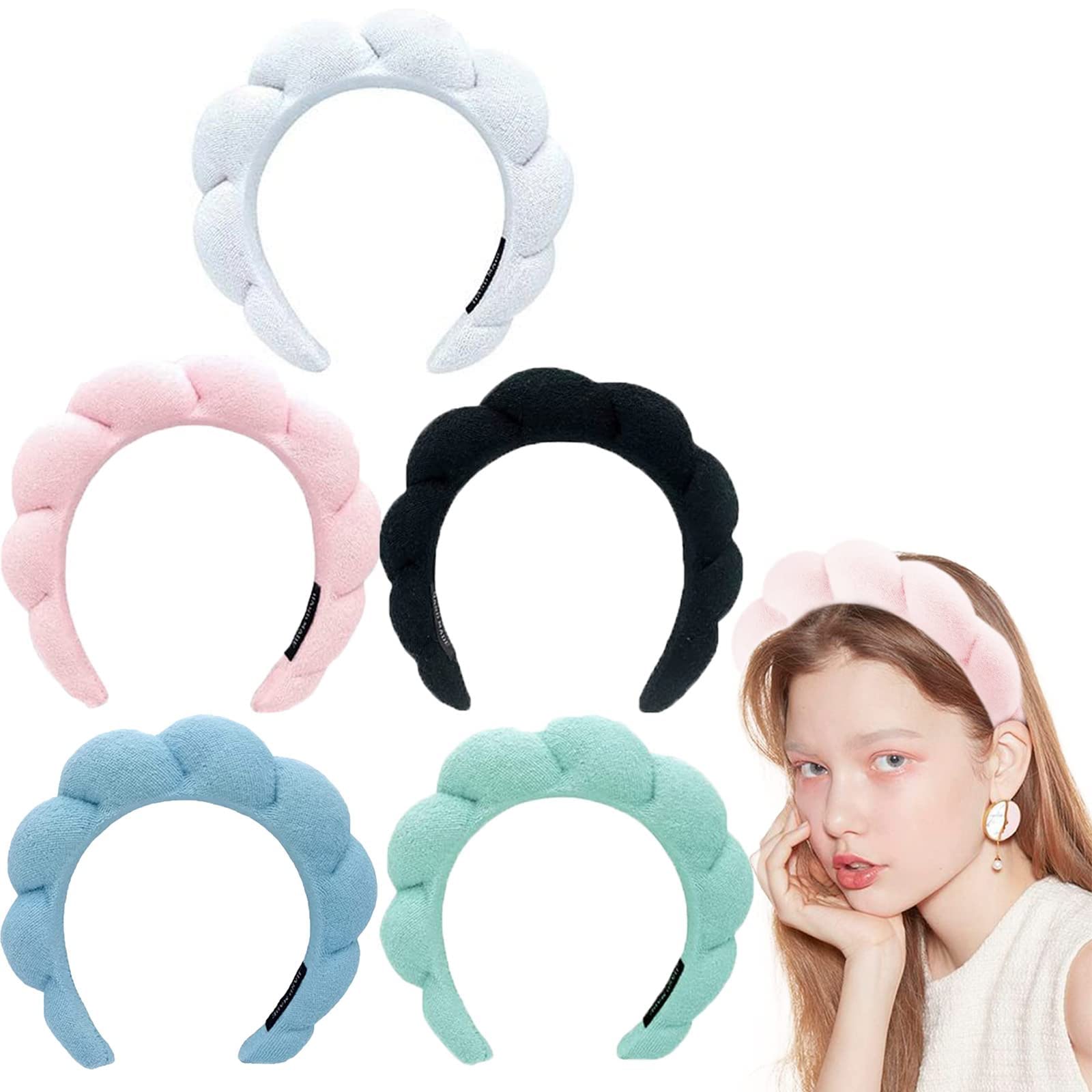 Mimi and Co Women's Spa Headband - Soft Terry Cloth & Sponge Fabric for Skincare, Makeup, Face Washing & Shower - Black Headband for Relaxing Spa Days, Home Beauty Routines & Skincare Treatments