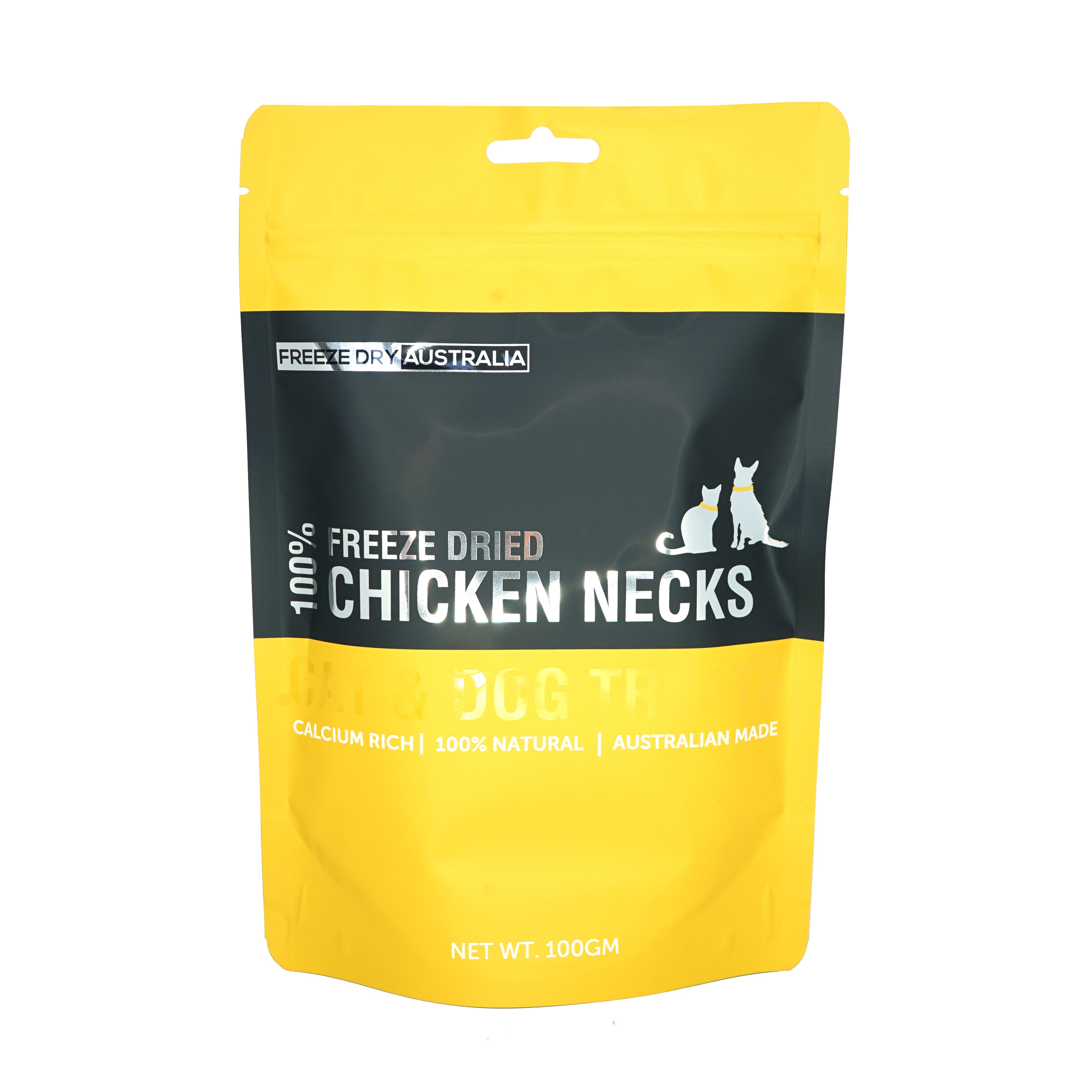 Freeze Dried Australia Chicken Necks for Dogs & Cats - Natural Protein Snacks, 100g - Perfect for Training, Rewards & Dental Health