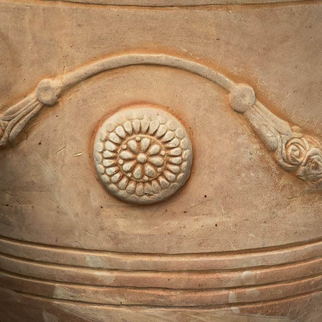 Campania International Anduze Urn Set of 2 - Classic Terra Cotta Garden Planters for Outdoor Decor, Patio & Landscape Design