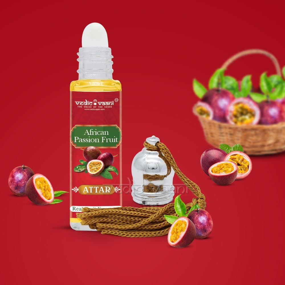 Vedic Vaani Natural African Passion Fruit Attar Perfume Oil - 7ml Long Lasting Fragrance for Women & Men | Aromatherapy, Meditation & Daily Wear