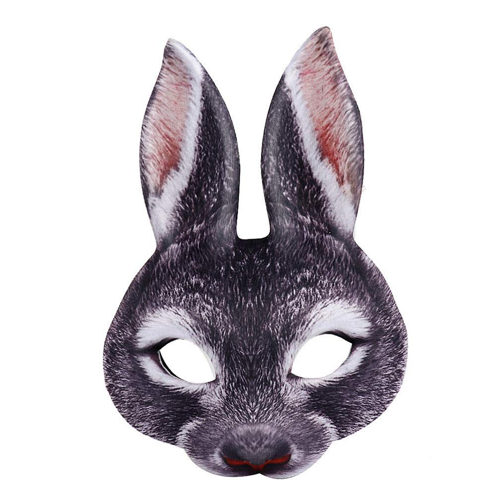 1Pcs Halloween Rabbit Ear Mask - Half Face Animal Mask for Halloween, Easter, Costume Party & Cosplay - Perfect for Kids & Adults Costume Accessories