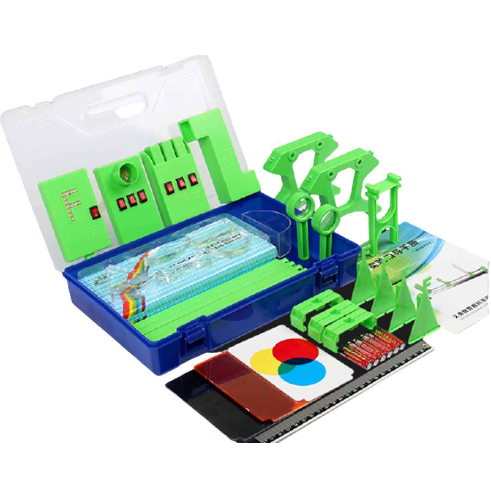 Complete Physical Optics Experiment Kit - Kids Science Lab Equipment with Light Refraction Tools & Lens Prism Set for STEM Learning | Perfect for Classroom Demonstrations & Home Science Projects
