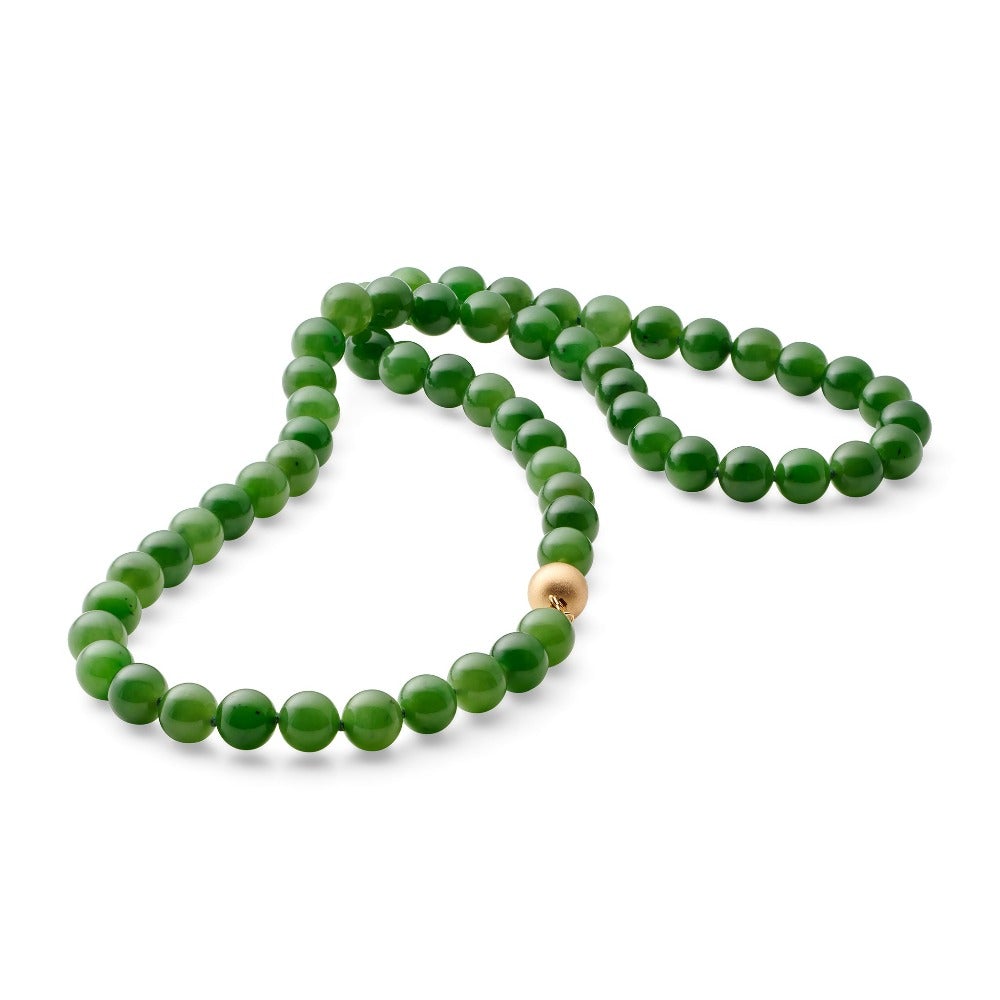 Green Nephrite Jade Long Necklace for Women - Elegant Handmade Gemstone Jewelry - Perfect for Weddings, Parties & Special Occasions