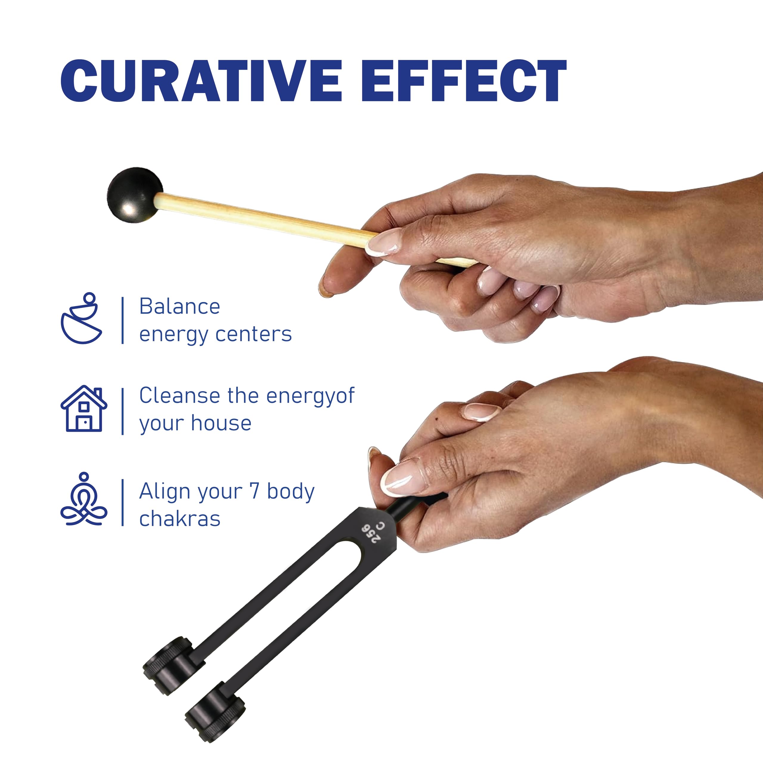 Weighted Tuning Forks Set for Healing - 128Hz, 256Hz, 512Hz, 1024Hz Frequency Sound Therapy Tools for Chakra Balancing & Energy Healing - Includes 2 Fleece Bags & Travel Case - Perfect for Meditation, Yoga, Reiki, and Sound Bath Therapy Sessions