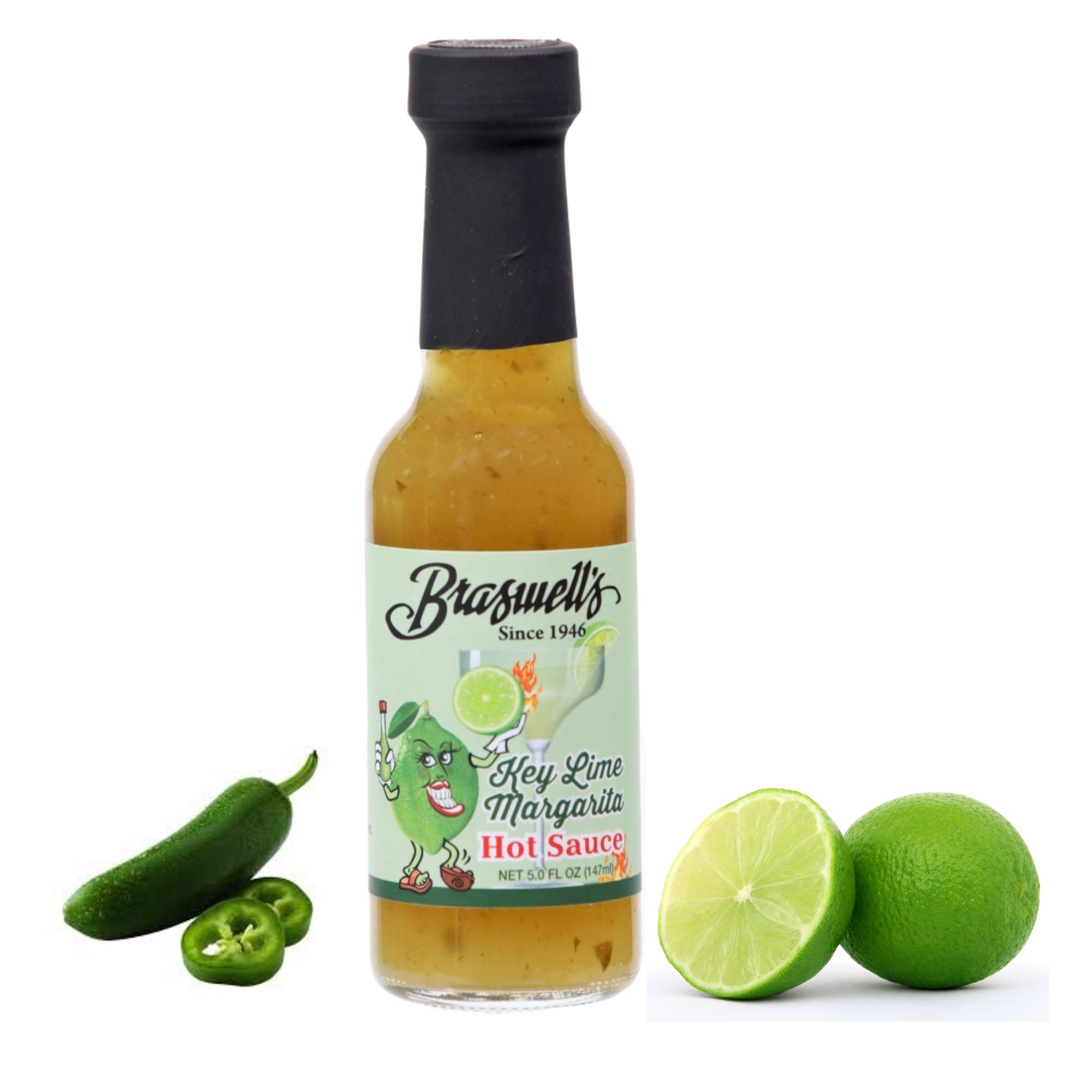 Braswell's Key Lime Margarita Hot Sauce 5 Fl Oz - Zesty Lime & Tequila Flavored Gourmet Hot Sauce for Tacos, Seafood & Cocktails - Perfect for Mexican Cuisine & Summer BBQs