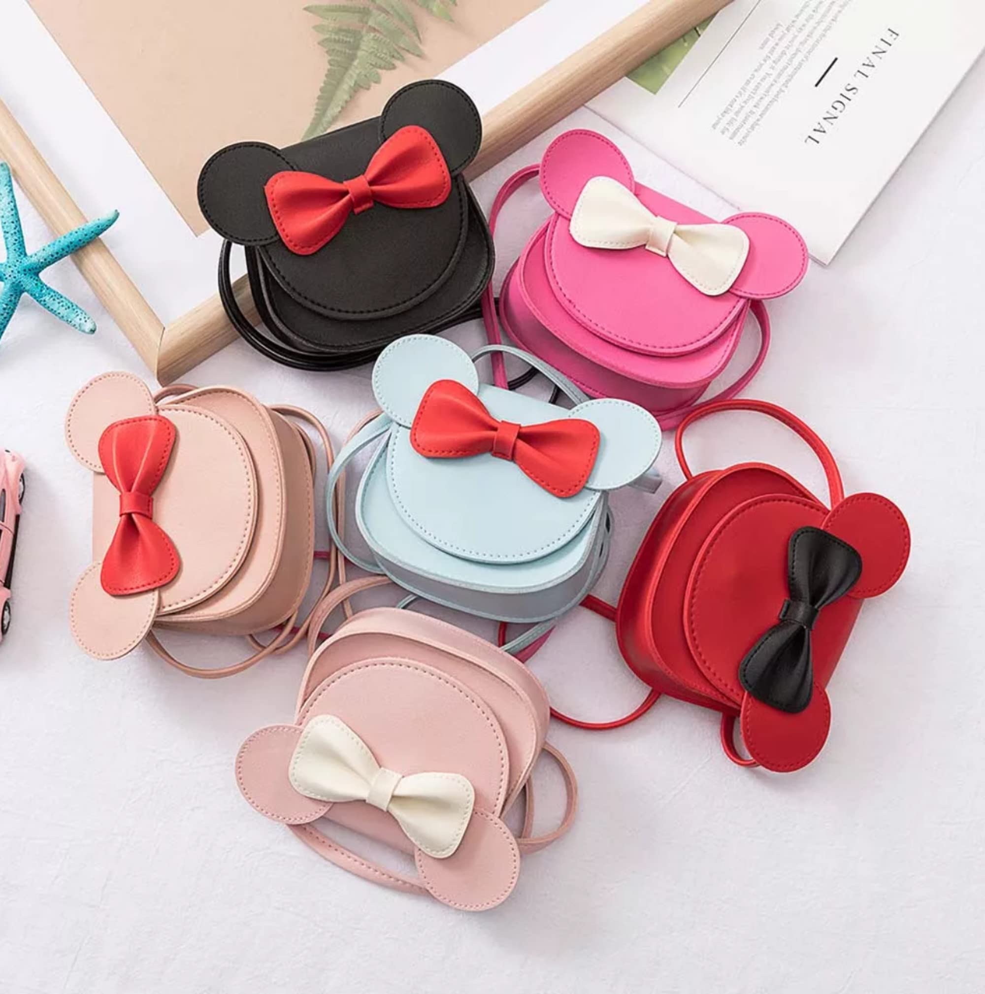 Personalized Mouse Crossbody Purse for Toddlers - Cute Leather Mini Bag with Mouse Ears for Little Girls | Birthday Gift for Kids | Perfect for Disney Trips, Dress-Up Play & Special Occasions