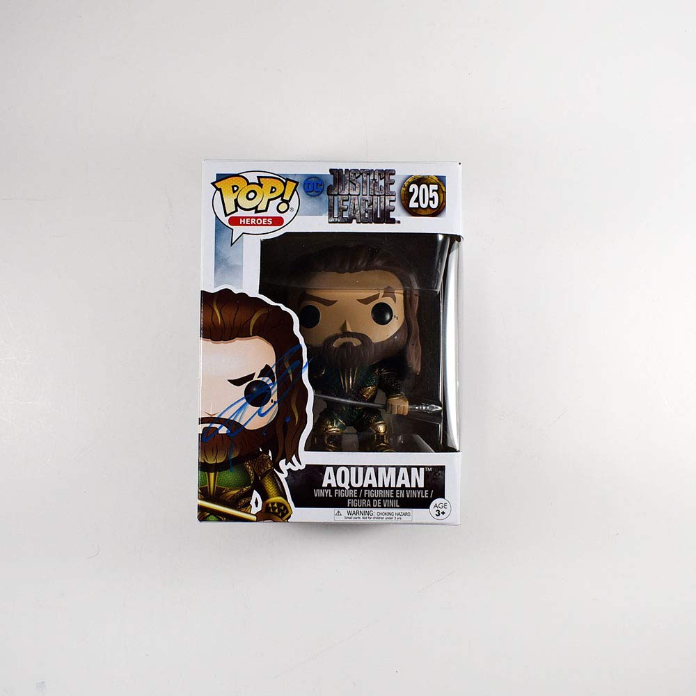 Jason Momoa Autographed Aquaman Funko Pop #205 - Justice League Limited Edition, GA Certified with COA - Perfect for DC Fans, Collectors & Superhero Decor