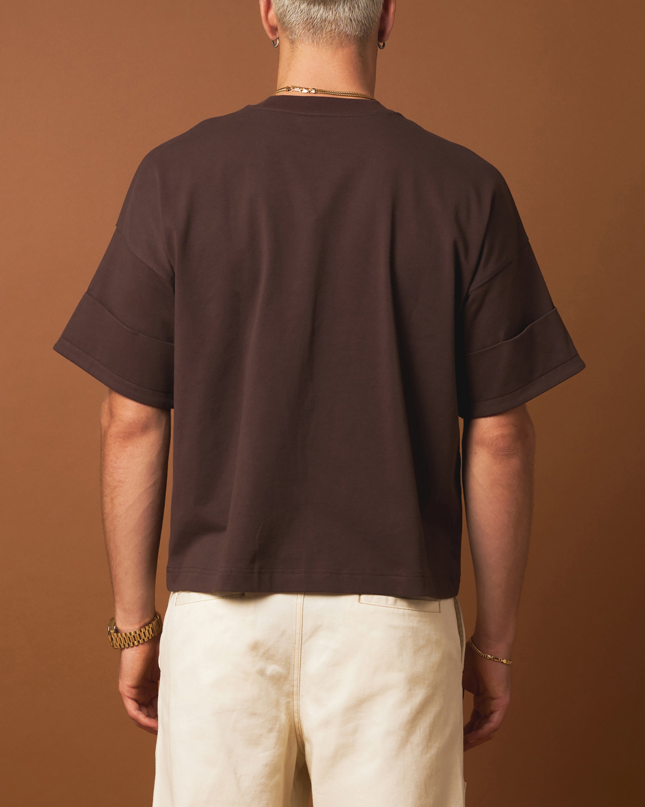 404 Workwear T-Shirt for Men - Durable Brown Cotton Tee for Construction, Mechanics & Outdoor Work | Comfortable & Breathable Work Shirt