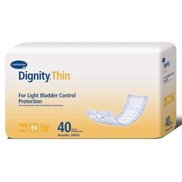Hartmann Dignity Lites Stackable Thin Pads - 12 Liter Capacity, 40 Count, White - Ideal for Home Care, Elderly Incontinence & Hospital Use