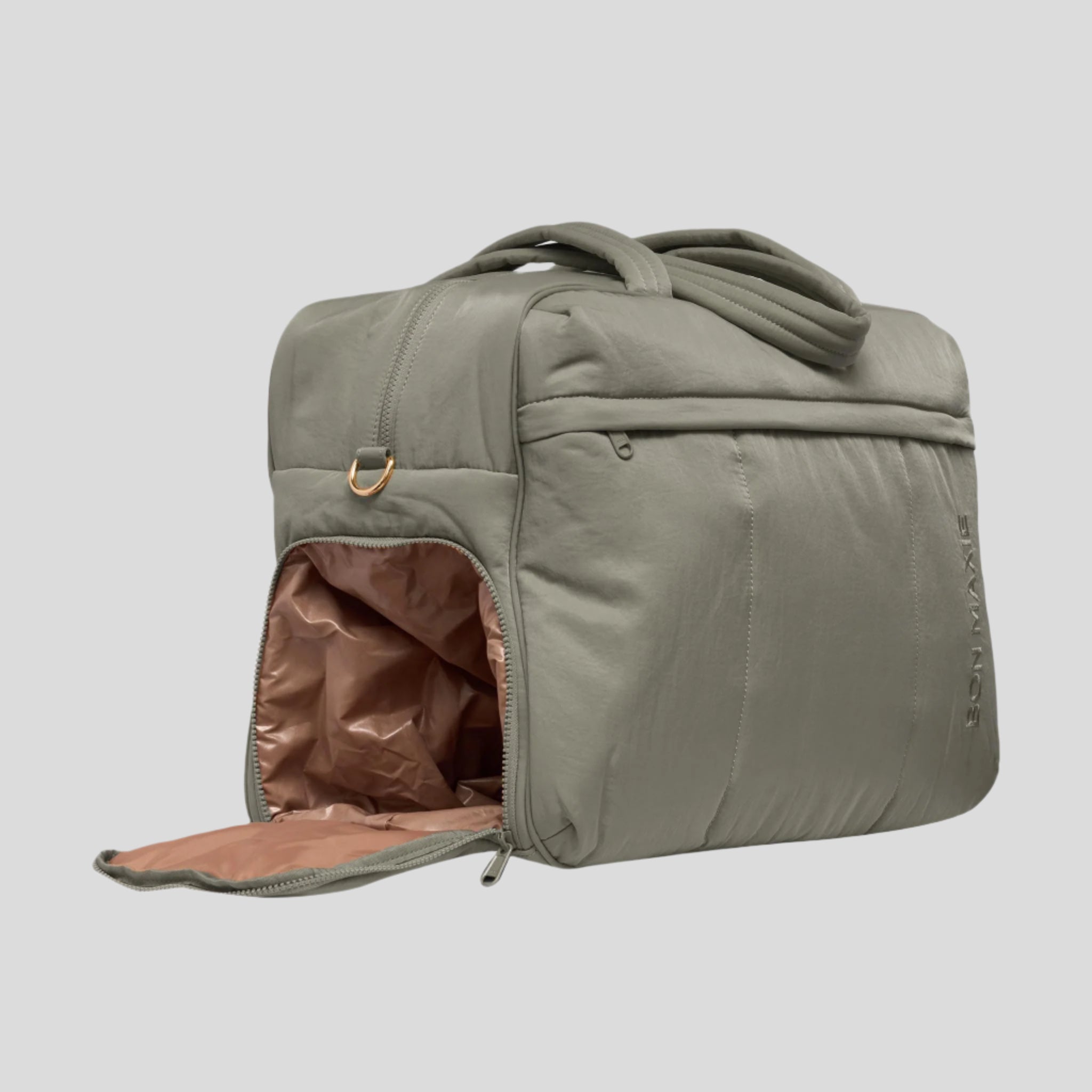 Large Weekender Nylon Duffel Bag for Travel & Gym - Lightweight Waterproof Carry-On Duffel with Multiple Pockets - Perfect for Weekend Getaways, Business Trips & Sports Gear (Sage Green)