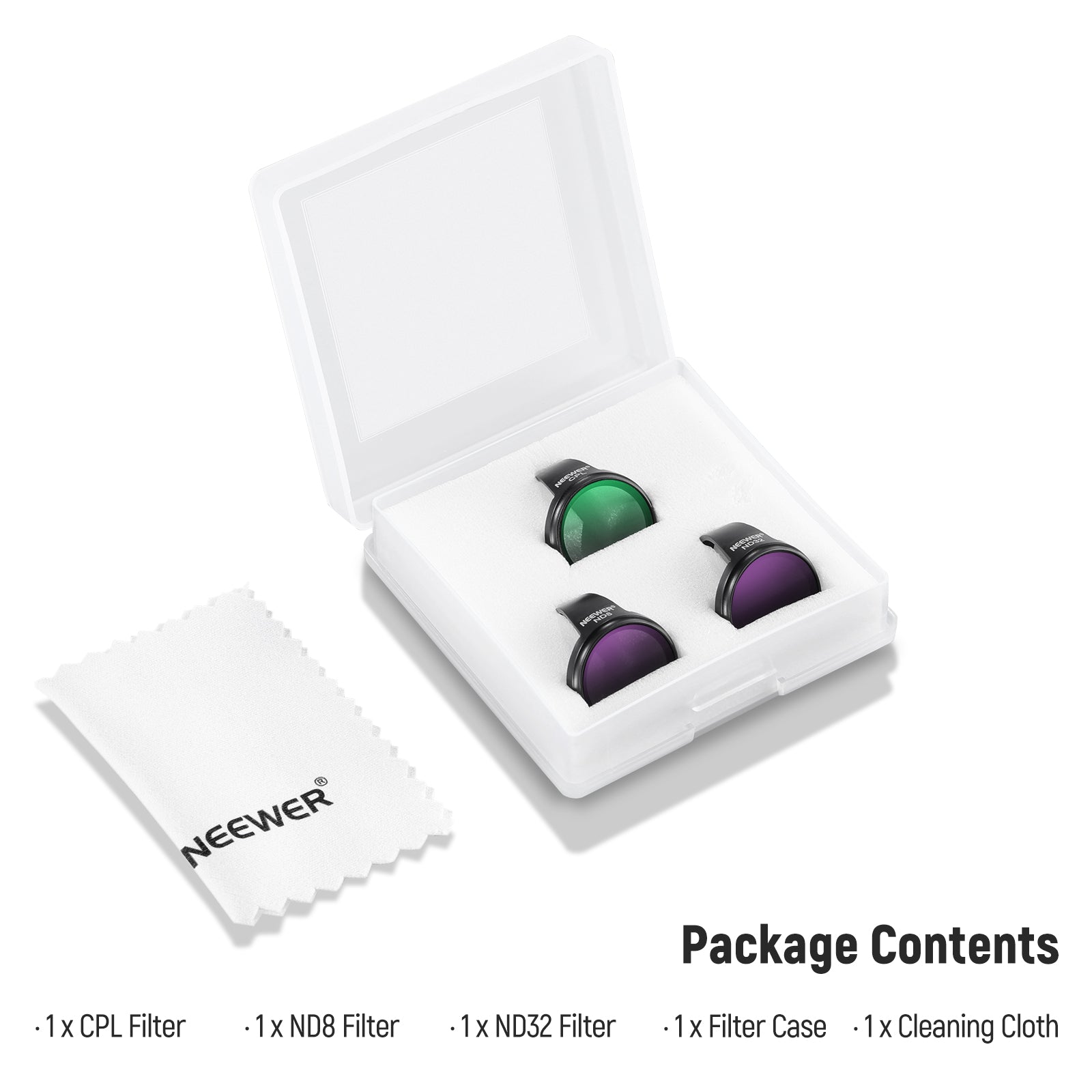 NEEWER FL N21 3-Pack Magnetic ND Filter Kit for DJI NEO Drone - Enhance Aerial Photography in Sunny & Bright Conditions