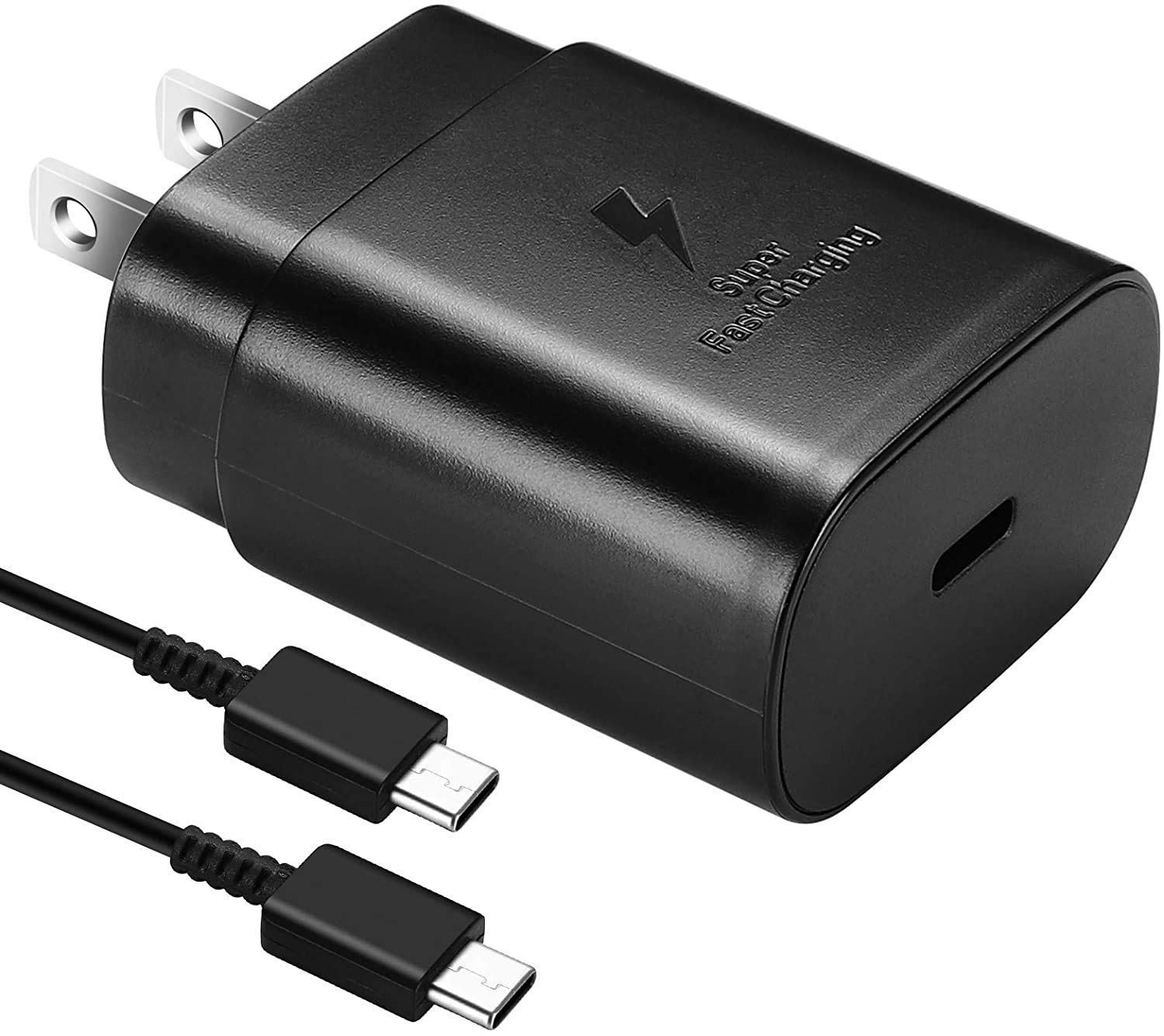 25W USB C Fast Charger with 3ft Type C to C Cable - PD Wall Charger for Microsoft Lumia 550 | Quick Charge Technology | Compatible with Smartphones, Tablets & More | US Version with Warranty (Black) - Perfect for Home, Office & Travel Charging