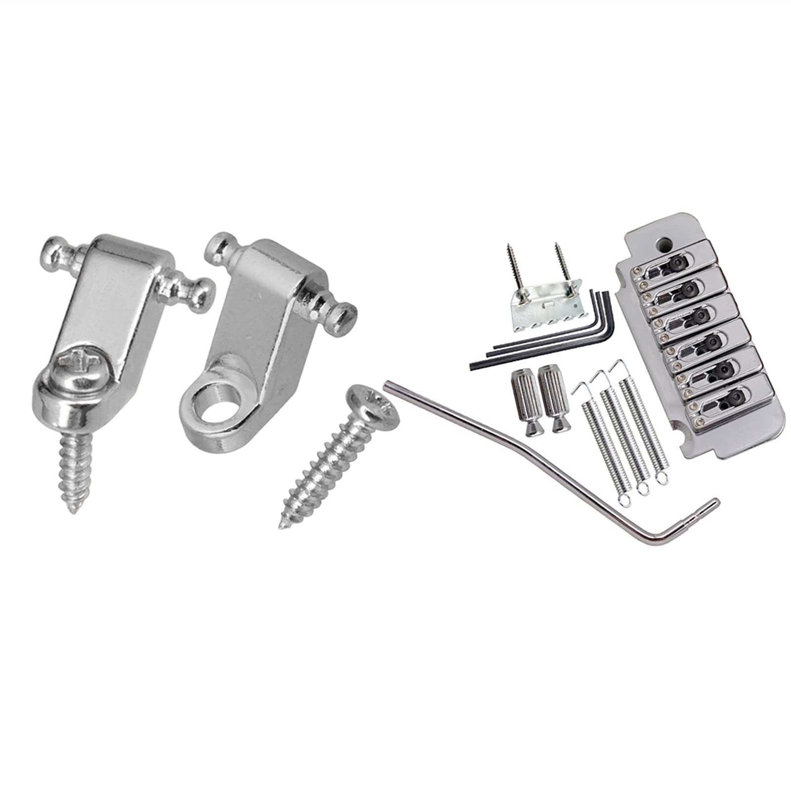 Electric Guitar Bridge Saddle Set - 1 Pack Iron Roller Saddle with Tremolo Bridge & String Retainer for DIY Guitar Parts & Tailpiece Replacement | Perfect for Guitar Repair, Upgrades & Custom Builds