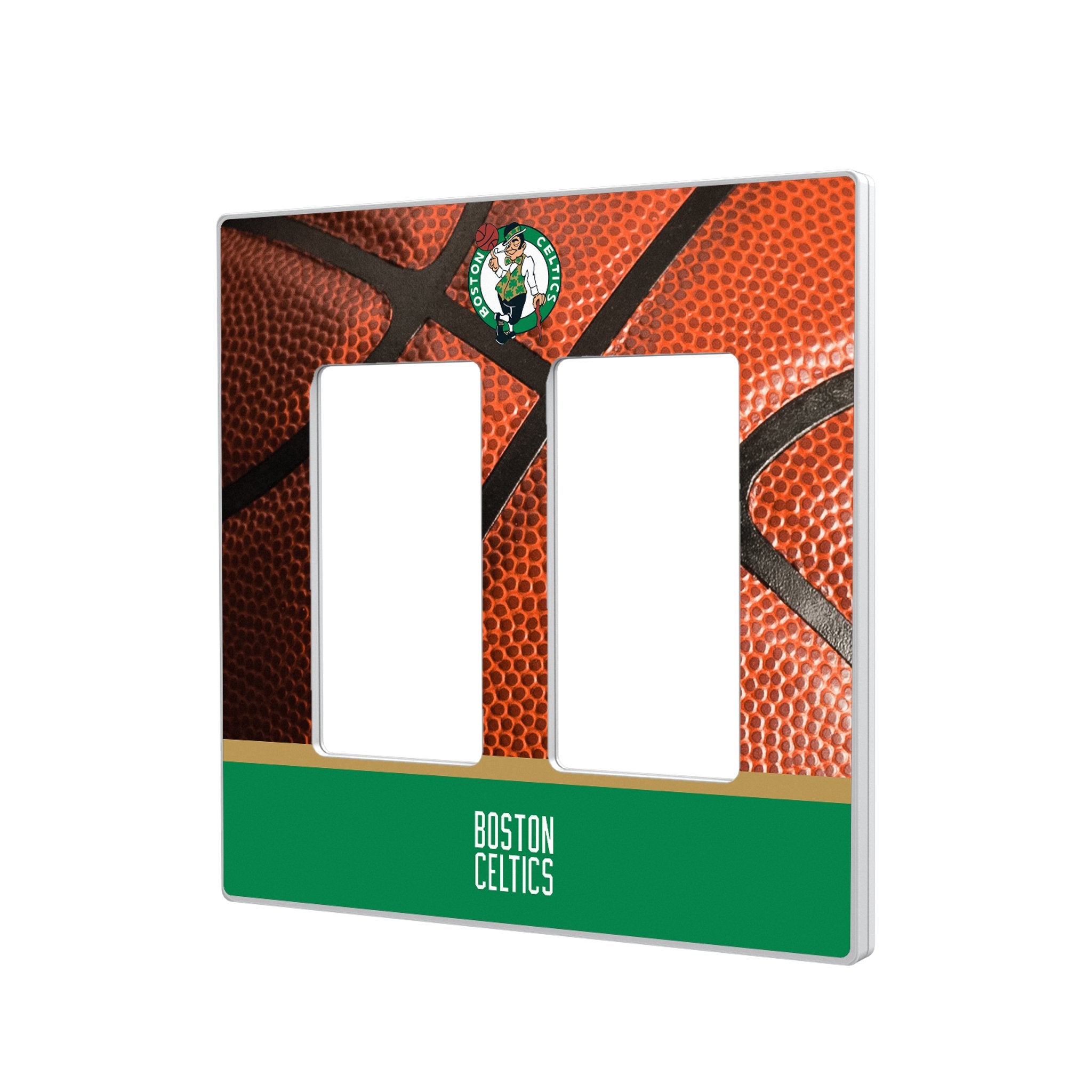 Boston Celtics Basketball Hidden Screw Light Switch Plate - Officially Licensed NBA Team Wall Decor - Perfect for Game Room, Bedroom, and Celtics Fan Gifts