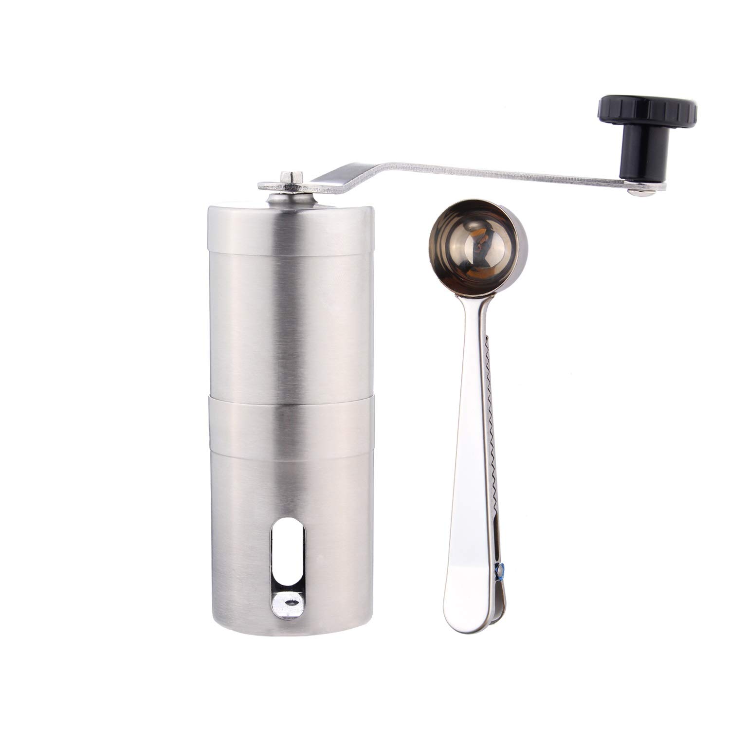 GWCLEO Manual Coffee Grinder, Adjustable Stainless Steel Burr Mill for Espresso & American Coffee - Compact Size for Home, Office & Travel - Perfect for Freshly Ground Coffee Every Time