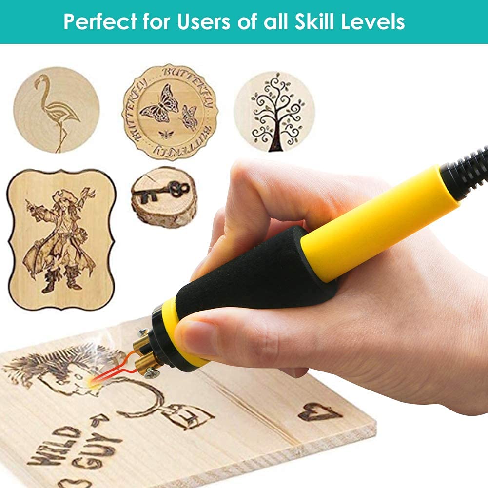 2 Pcs Wood Burning Kit with Pyrography Pens - Professional Wood Burning Tools for DIY Crafts, Art Projects & Wood Engraving - Perfect for Beginners & Artists