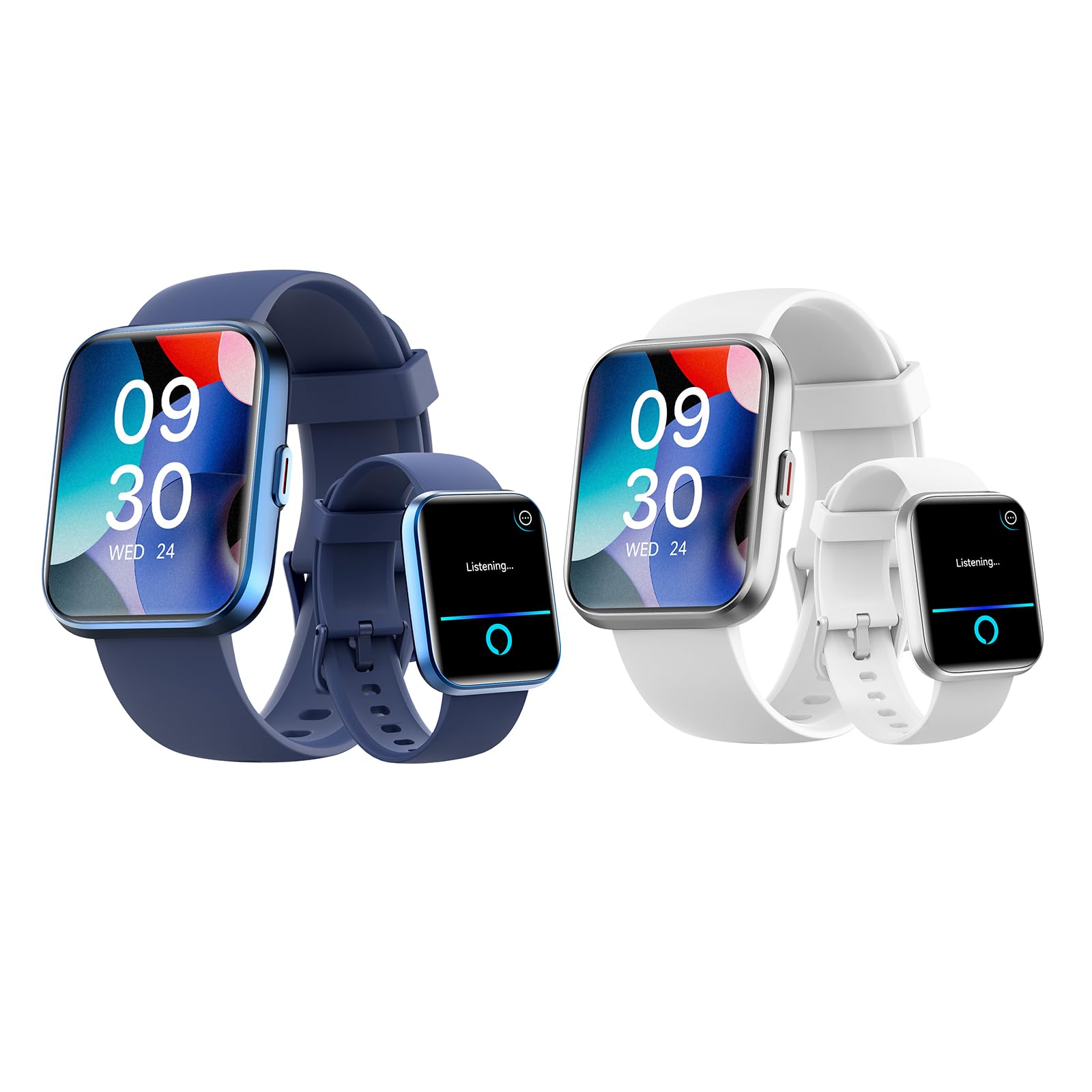Fitpolo W208 Plus Smart Watch for Women - Compatible with Android & iPhone, Fitness Tracker, Heart Rate Monitor, Sleep Tracking (Dblue+White) - Perfect for Workouts, Running & Daily Activity Tracking
