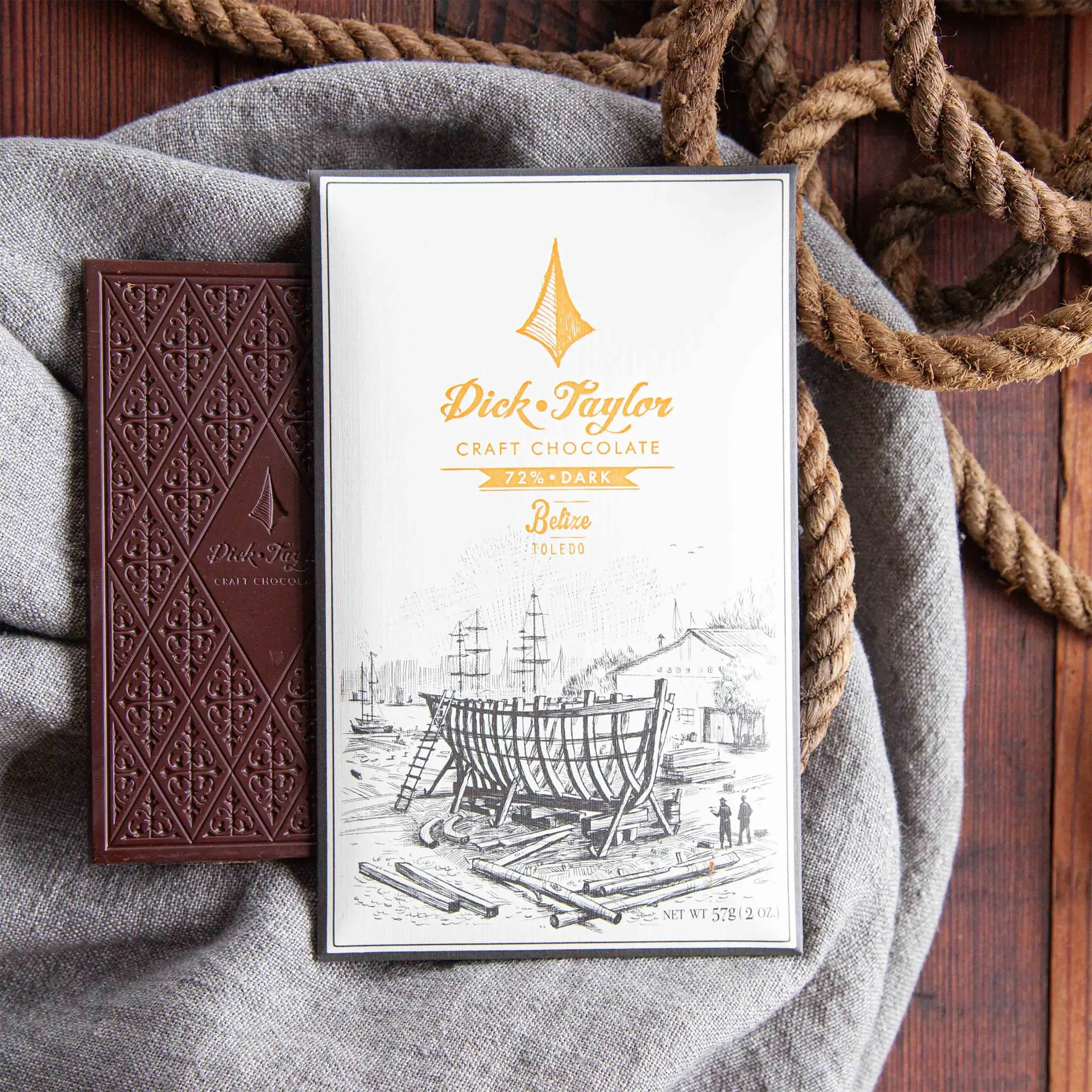 Premium Dick Taylor Belize Toledo 72% Dark Chocolate Bar - Rich & Smooth Single-Origin Cacao for Gifting, Baking & Gourmet Desserts
