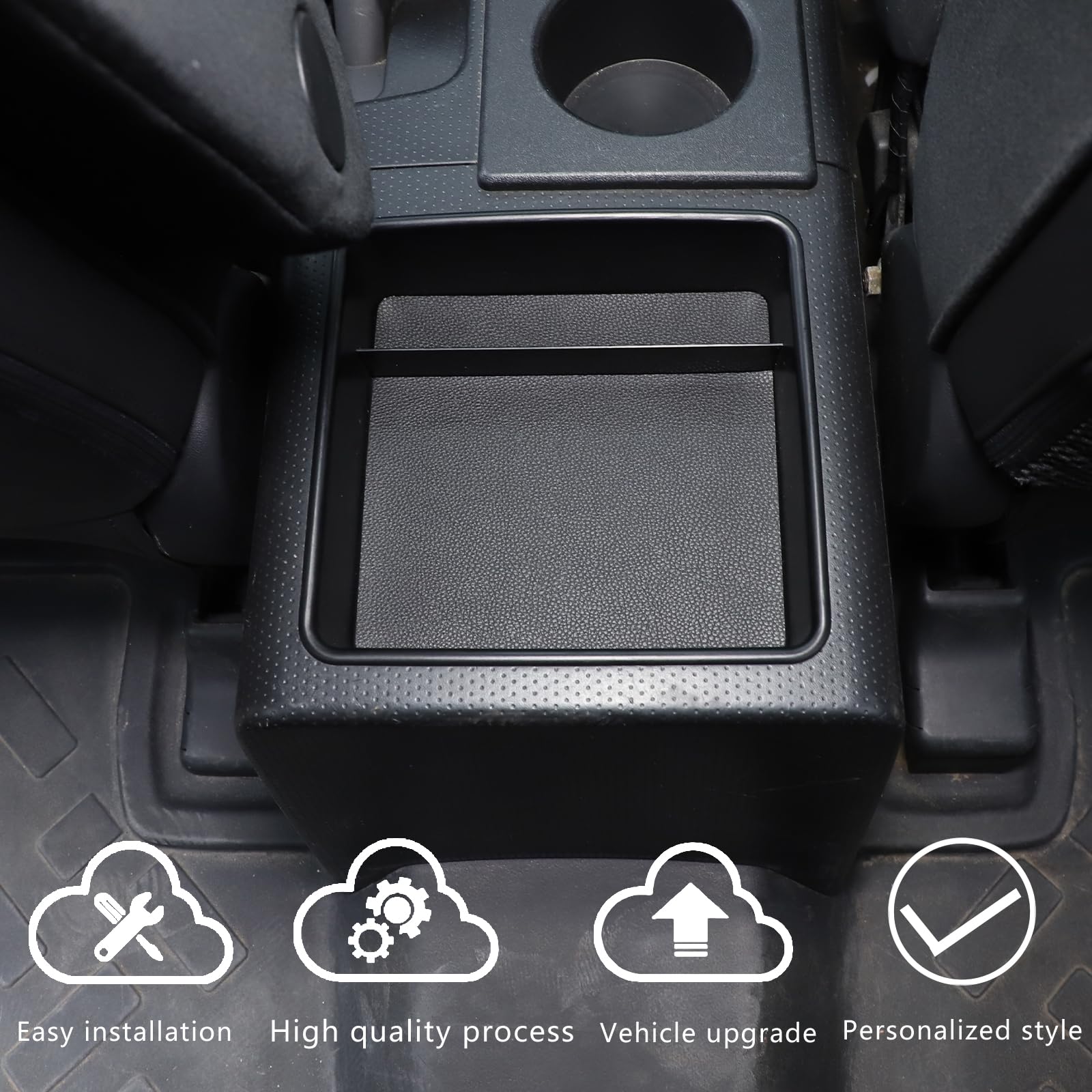 Toyota FJ Cruiser 2007-2021 Center Console Organizer - Armrest Storage Box with Secondary Tray, Interior Car Accessories for Glove Compartment & Small Item Organization - Perfect for Road Trips & Daily Commute