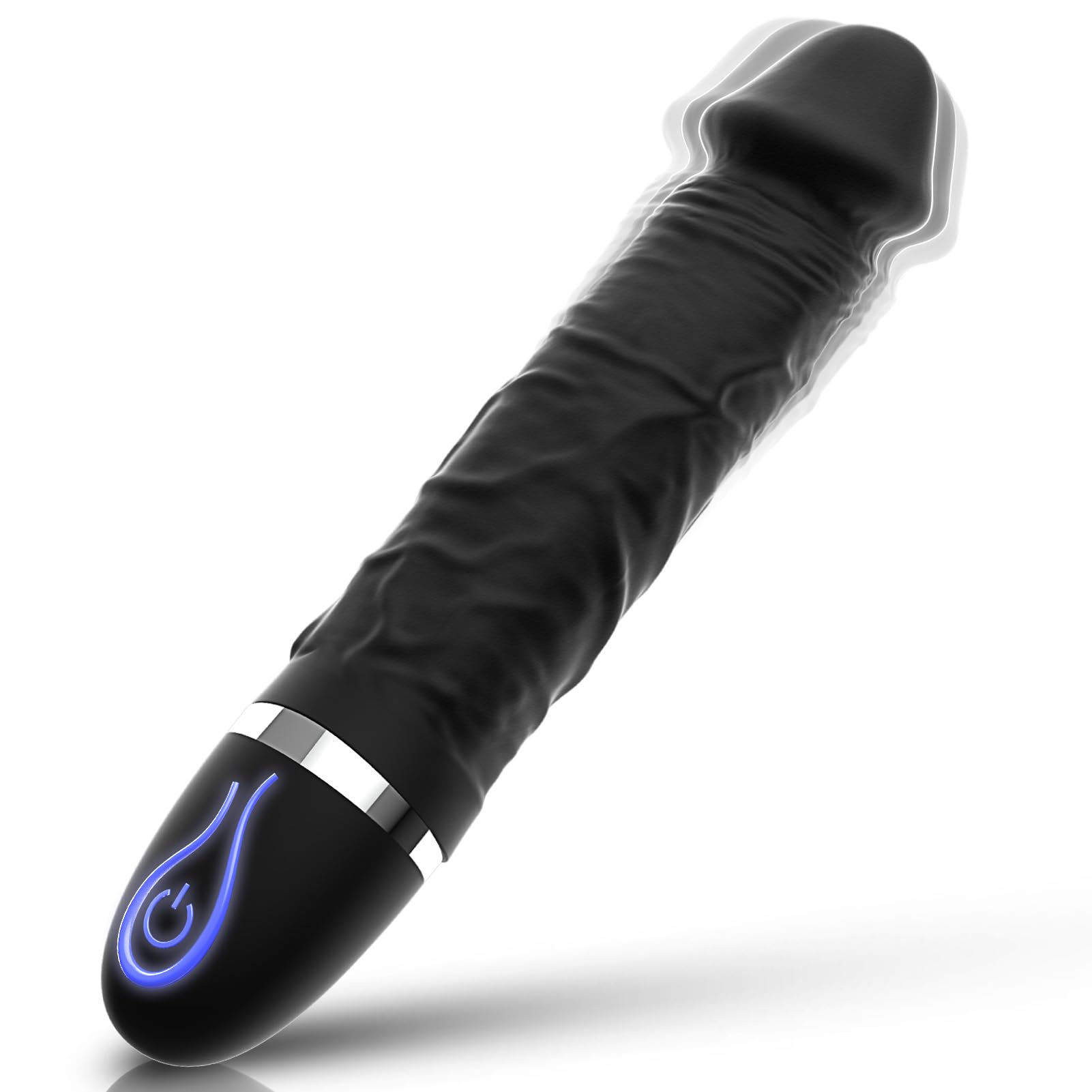 Vooloka 7.7 Inch Realistic Vibrating Dildo for Women & Men, Wand Vibrator Anal Toy, Prostate Massager, Gay Sex Toy, Black - Perfect for Couples & Solo Play