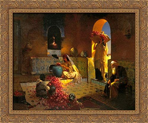 Rudolf Ernst The Perfume Maker 24x20 Gold Ornate Wood Framed Canvas Art - Vintage Oil Painting Reproduction for Living Room, Bedroom & Office Wall Decor