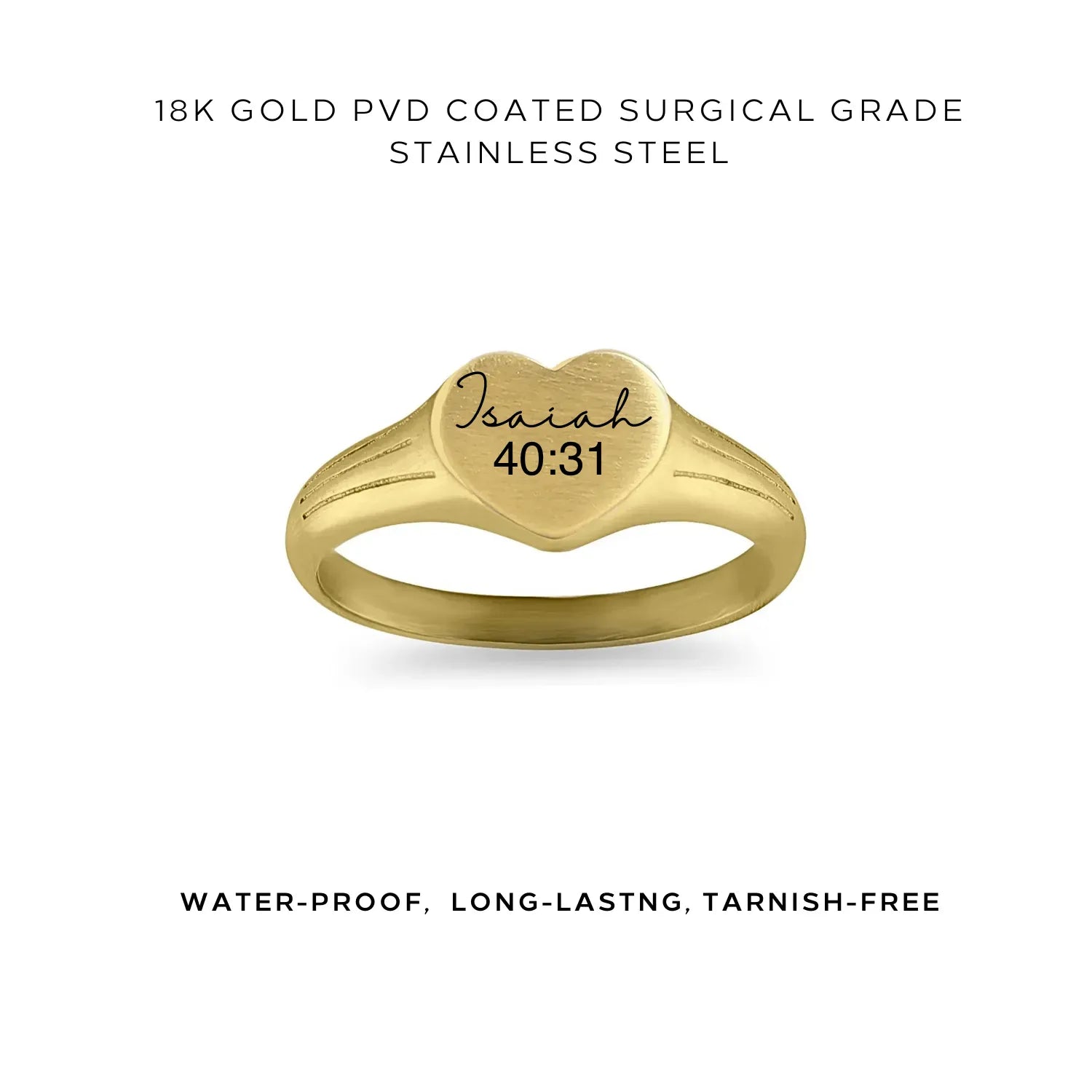 Personalized Heart Signet Engraved Ring - Custom Name & Date Jewelry Gift for Women - Romantic Anniversary, Valentine's Day Present - Perfect for Couples, Engagements & Special Occasions