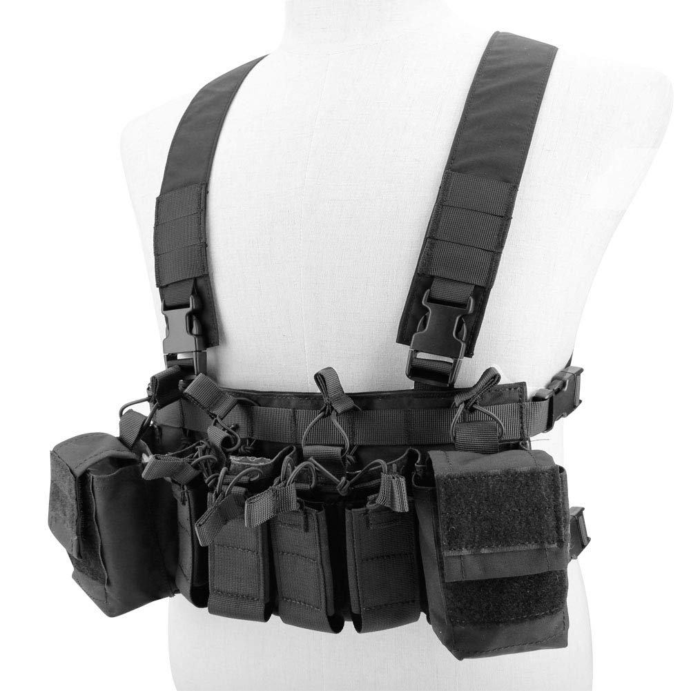 Camouflage Tactical Vest with MOLLE Military Backpack - Adjustable Airsoft Vest for Paintball, Airsoft & CS Games - Perfect for Outdoor Shooting, Hunting & Tactical Training