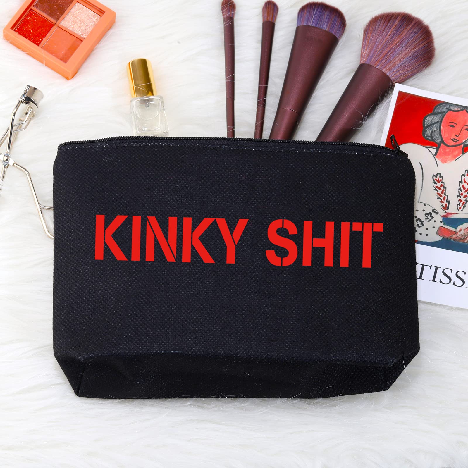 Kinky Storage Bag for Toiletries - Waterproof Travel Cosmetic Organizer (Black/Red) | Perfect for Travel, Gym & Bathroom Organization