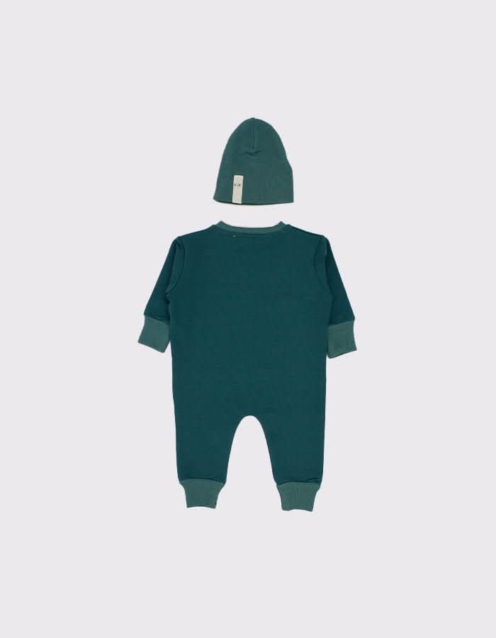 Baby Front Pocket Kangaroo Hooded Romper & Beanie 2-Piece Set - Soft & Cozy Outfit for Newborns, Infants - Perfect for Playtime, Photo Shoots & Gifts