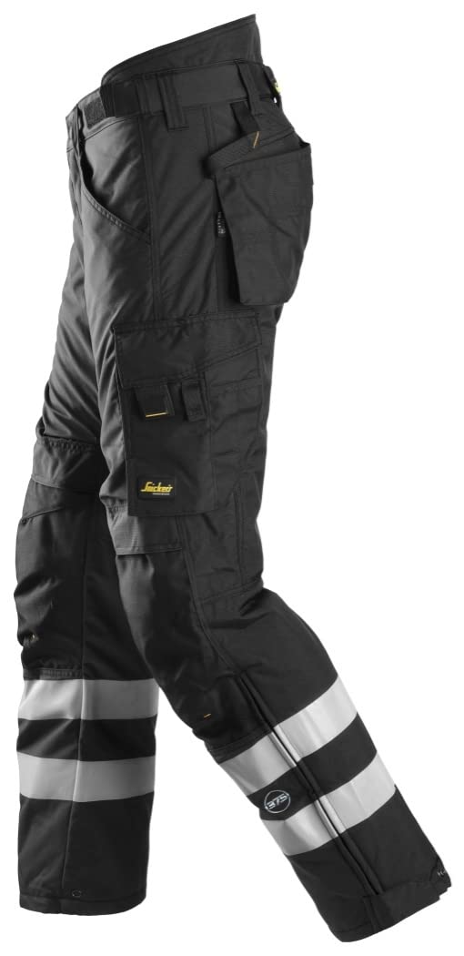 AllroundWork Insulated Work Pants for Men - Thermal Winter Workwear (Black, Large) - Durable & Comfortable for Construction, Outdoor Jobs & Cold Weather Activities