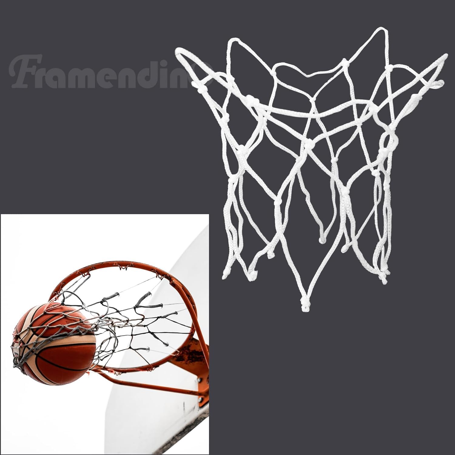 Framendino Mini Basketball Hoop Replacement Net - Durable Indoor & Outdoor Basketball Accessory for Kids & Adults - Perfect for Driveway, Backyard, Gym & Playground