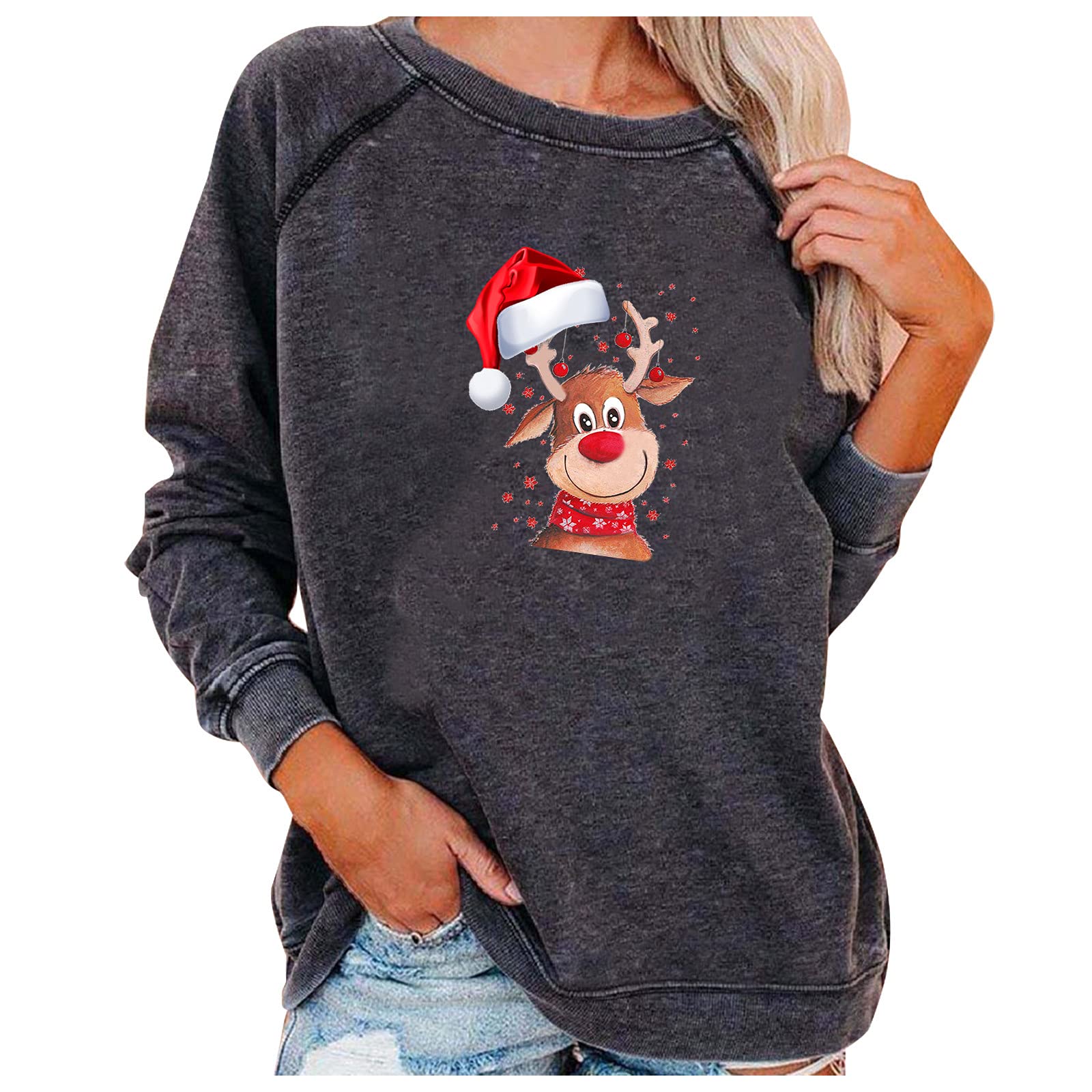 Christmas Movies Watching Shirt - Xmas Truck Tree Design Long Sleeve Pullover Top | Cozy Hallmark Holiday Blouse for Family Movie Nights & Festive Gatherings