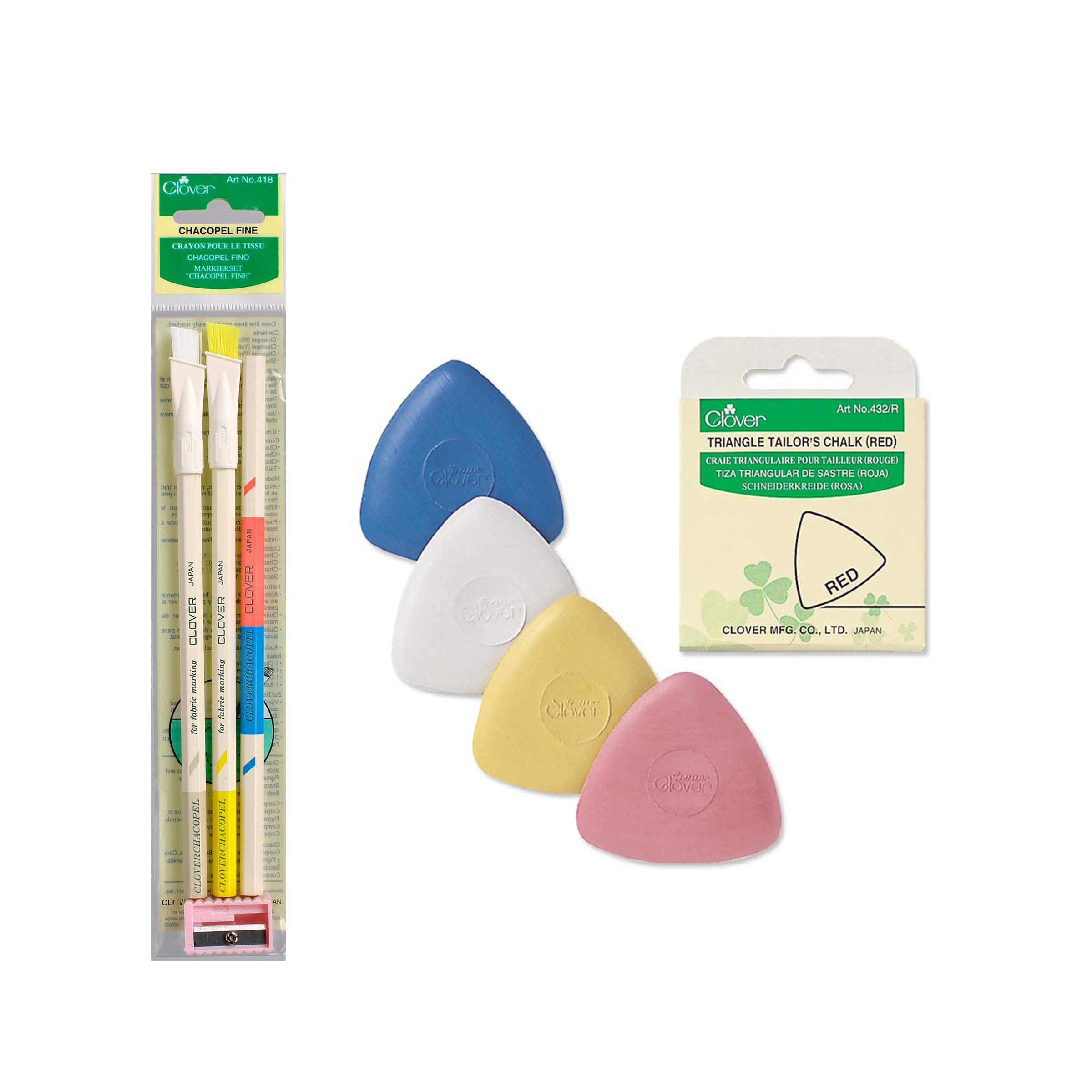 Premium Clover Chacopel & Tailors Bundle Chalk - 85 Pieces, 6 Colors - Ideal for Sewing, Quilting & Fabric Marking