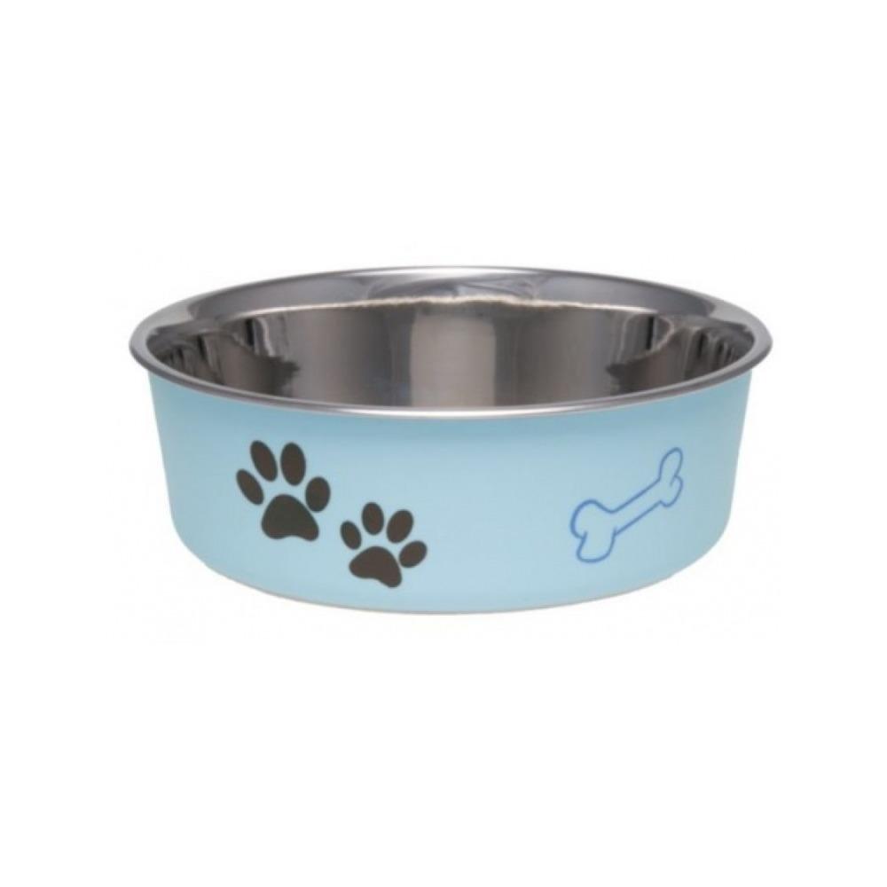 Loving Pets Products Bella Pet Bowl - Durable Stainless Steel Dog & Cat Food Dish for Indoor & Outdoor Feeding - Perfect for Home, Travel, and Camping Use
